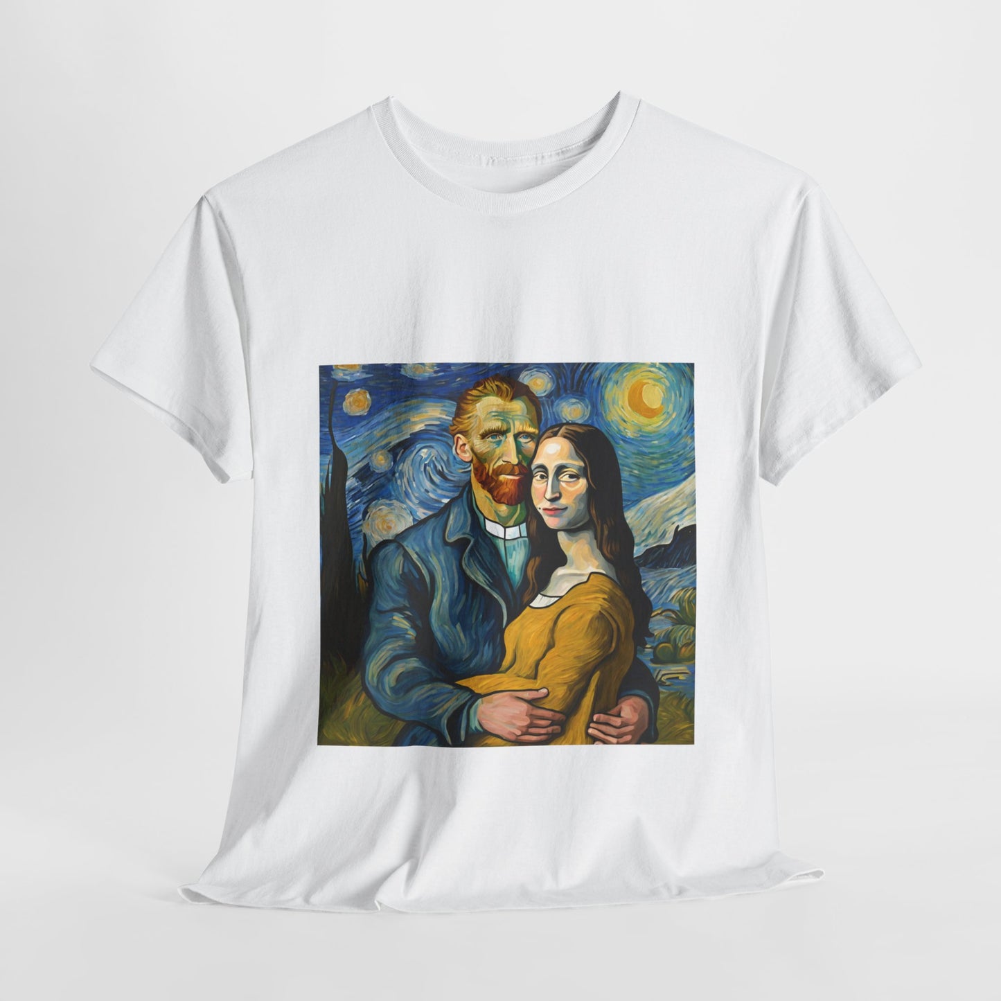Funny Mona Lisa with Vincent Van Gogh Starry Night - Flashlander Gym Shirt