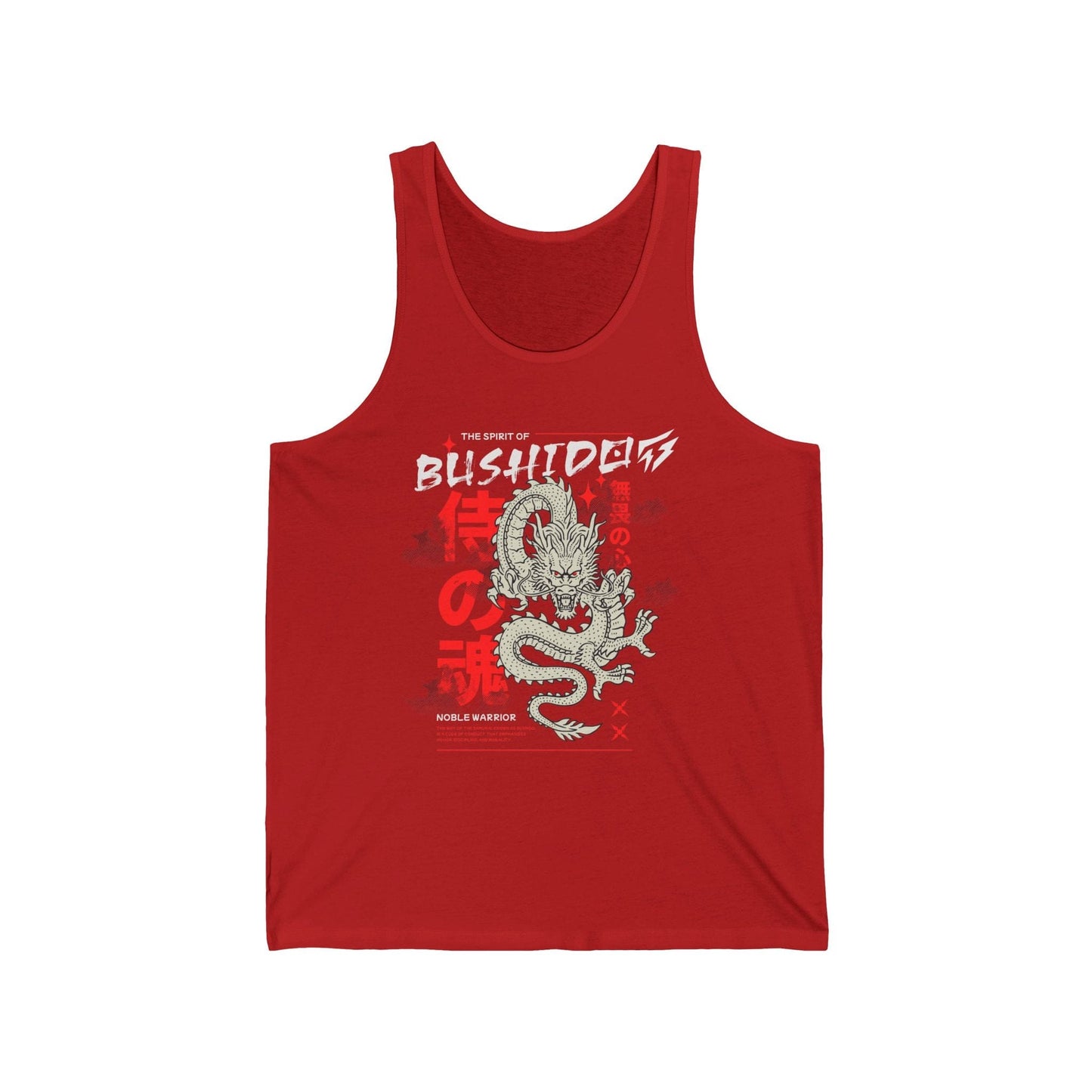 Dragon Spirit of Bushido Gym Jersey Tank Flashlander Cotton Unisex White