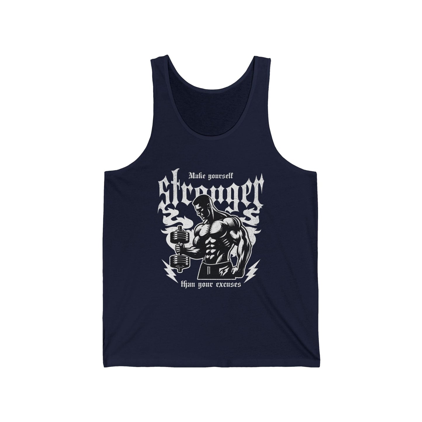 Muscle Man Make Yourself Stronger Flashlander Jersey Tank Coton Unisexe Blanc