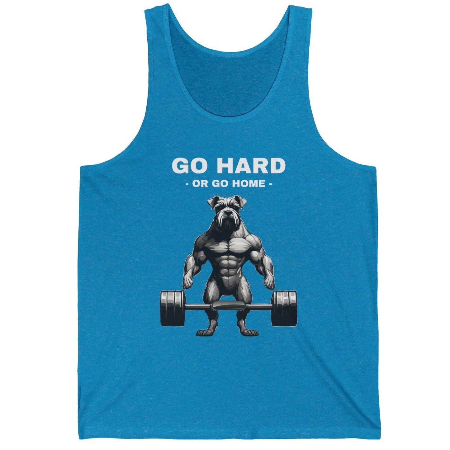 Muscular Schnauzer Dog Bodybuilding Gym Cotton Unisex Jersey Tank