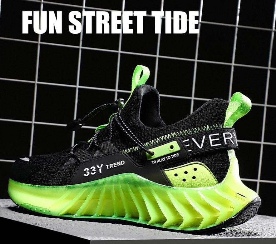 green sneakers predatorx flashlander shoes left side