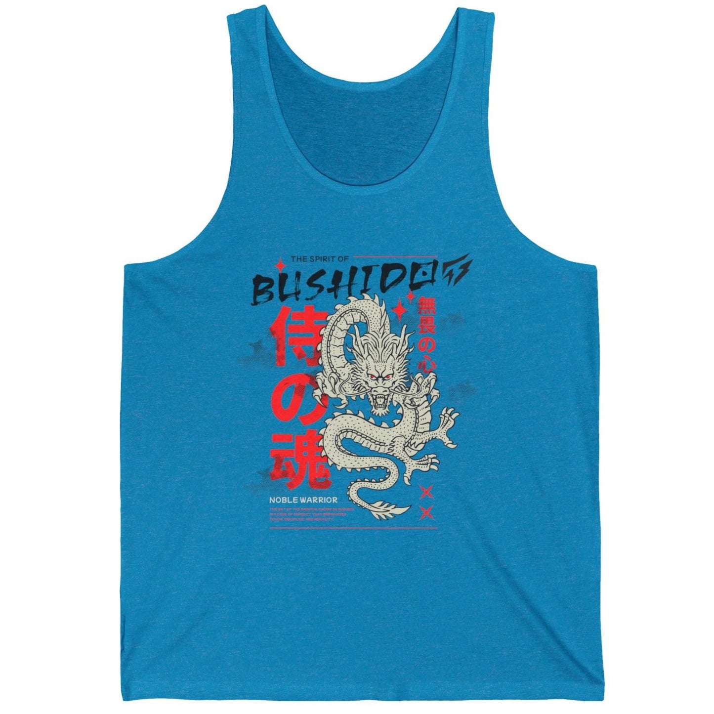 Dragon Spirit of Bushido Gym Jersey Tank Flashlander Cotton Unisex White