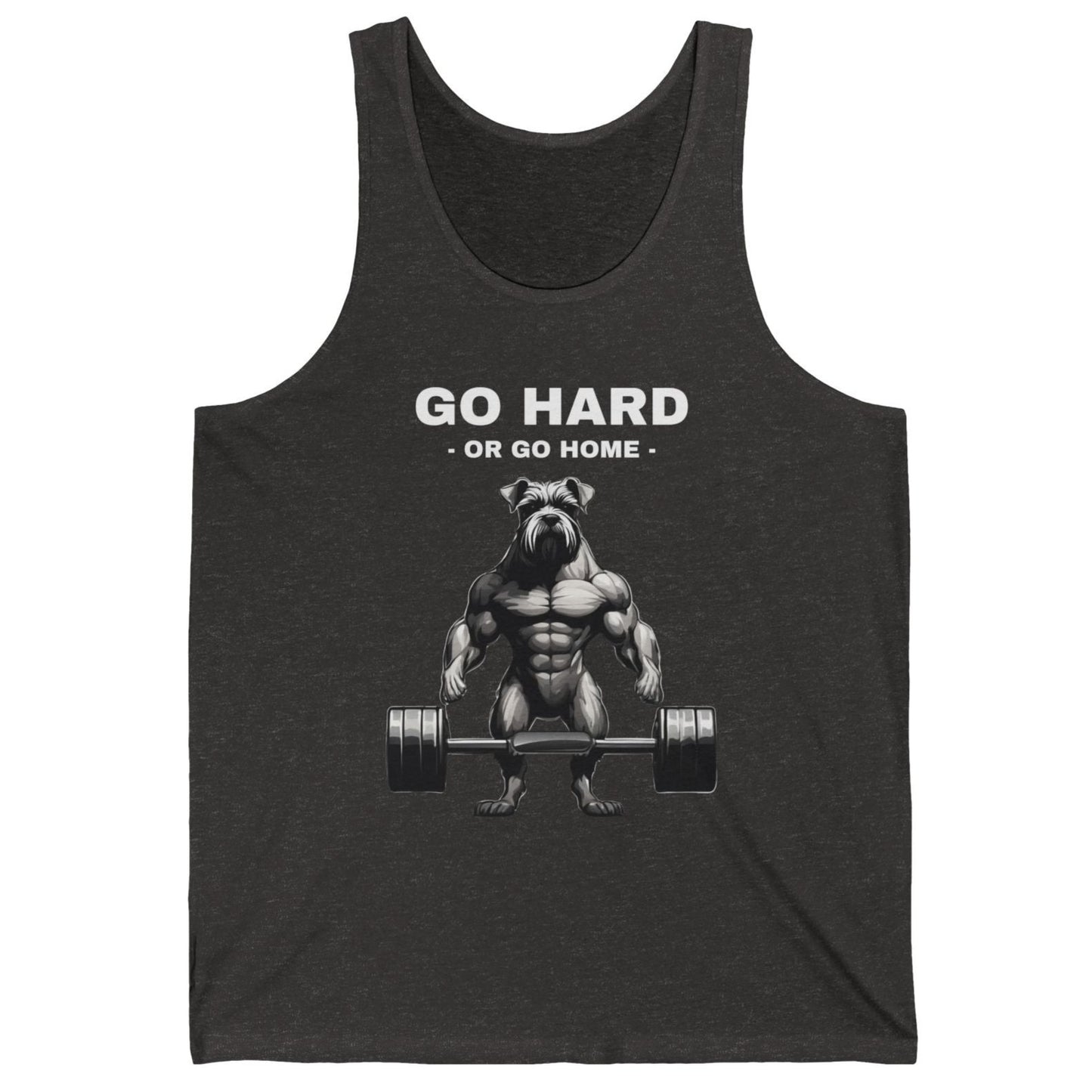 Muscular Schnauzer Dog Bodybuilding Gym Cotton Unisex Jersey Tank
