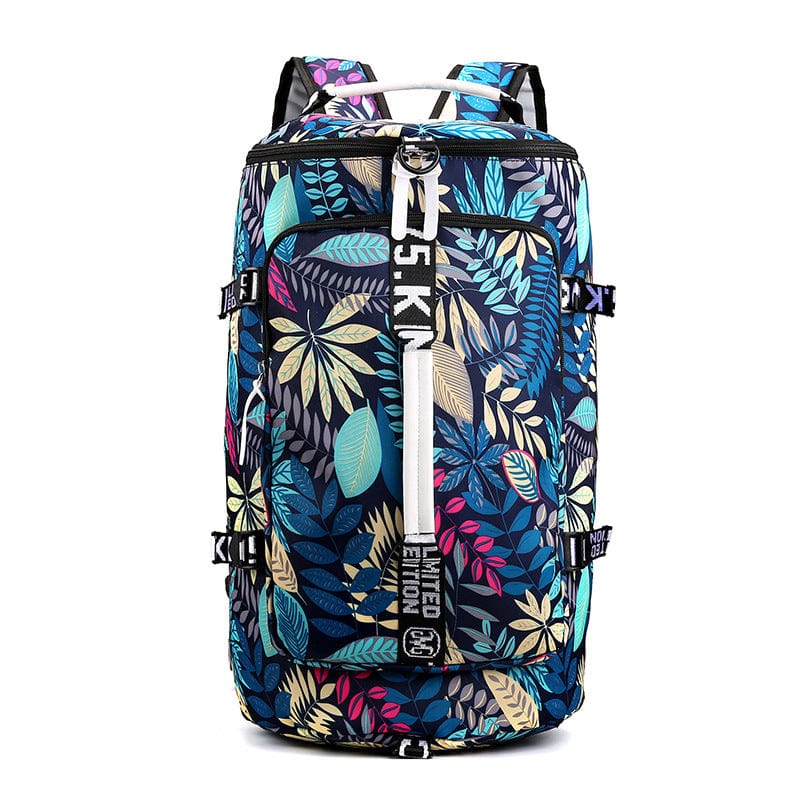 blue maple leaf design Gym Bag & Mountaineering Backpack 1975k flashlander front side