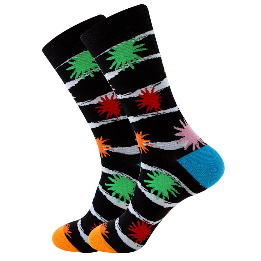 black colorful plants socks artpop flashlander left side pair
