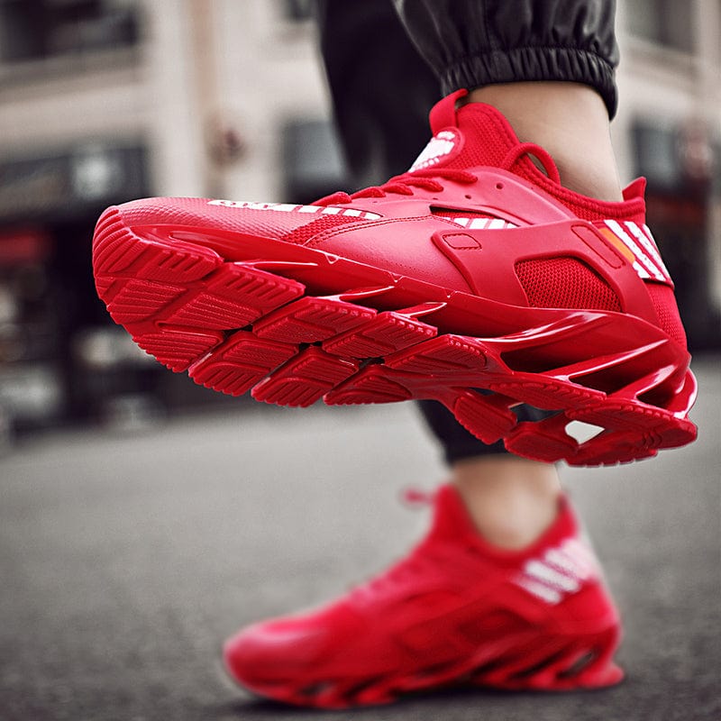 red footwear jaguar on flashlander sole shoes man kicks with shoes