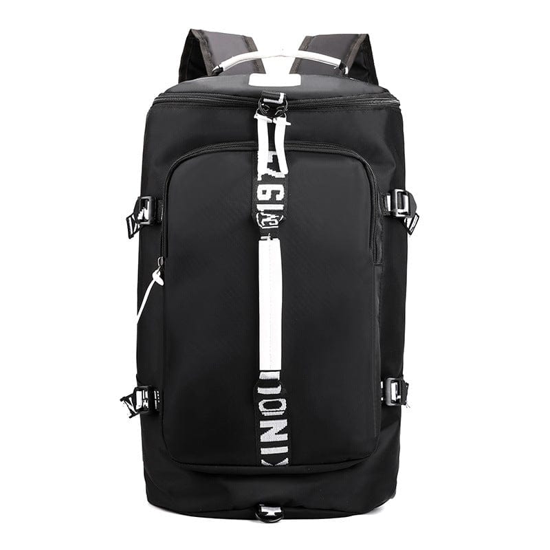 black Gym Bag & Mountaineering Backpack 1975k flashlander front side