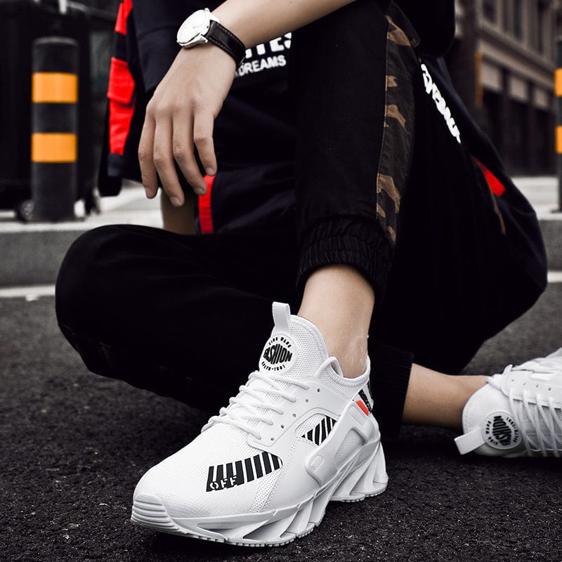 white men's sneakers jaguar on flashlander running shoes man using shoes