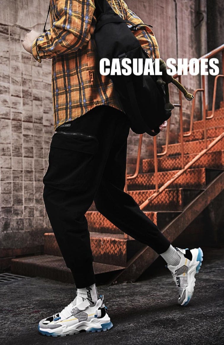 light blue sneakers vesta flashlander model doing casual walking