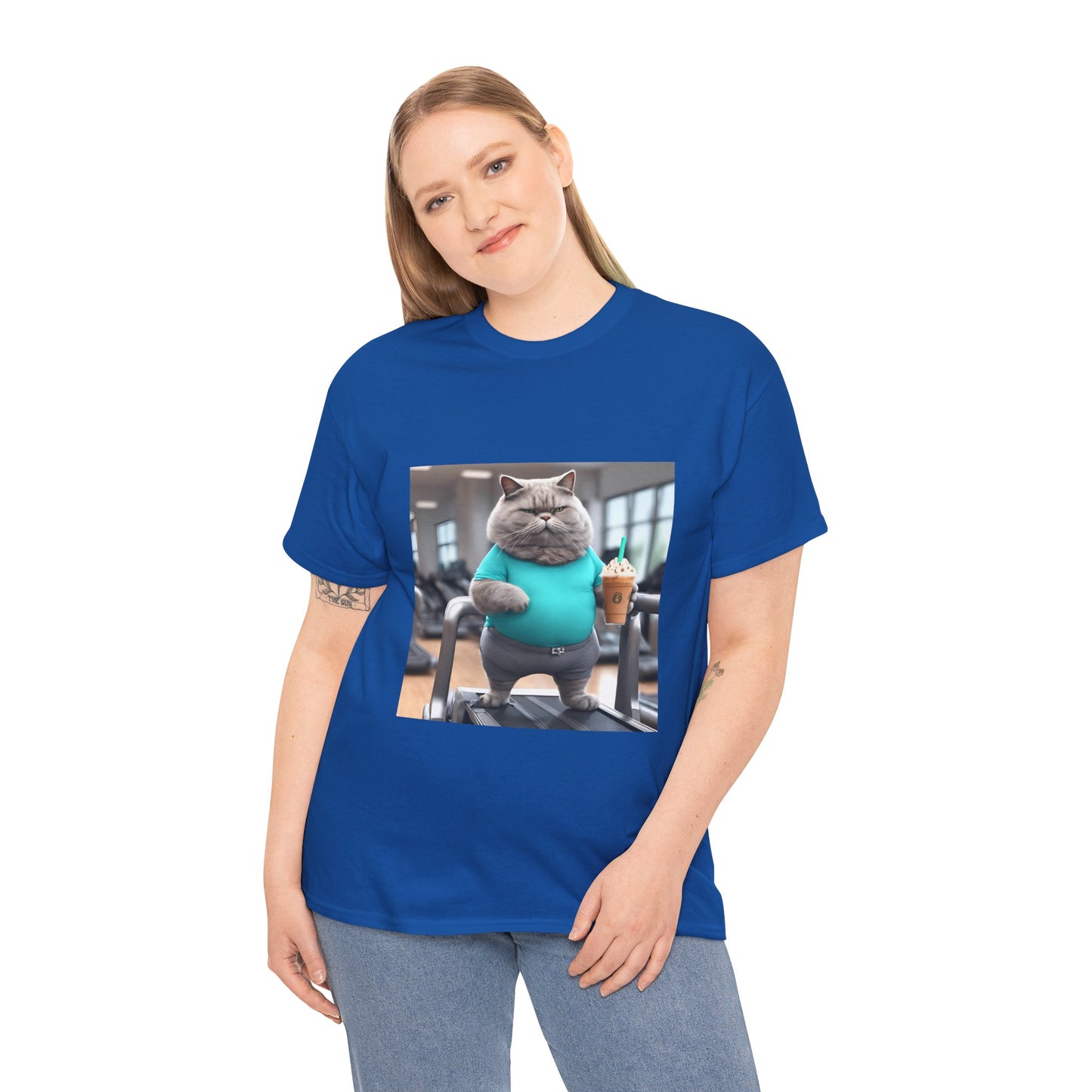 Funny Fat Cat On The Treadmill - Flashlander Gym Shirt