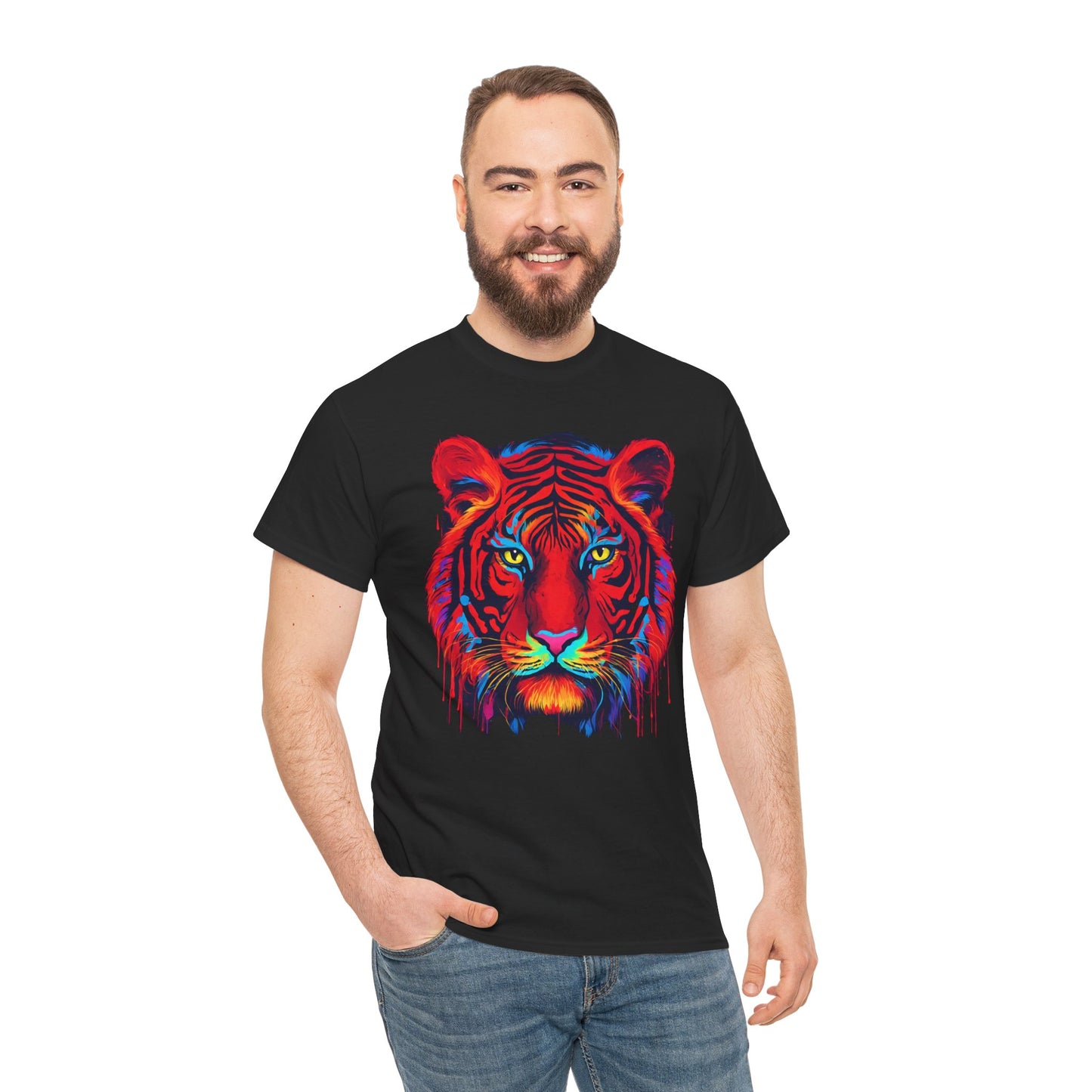 Majestuosa camiseta de Flashlander con diseño pop art de tigre rojo