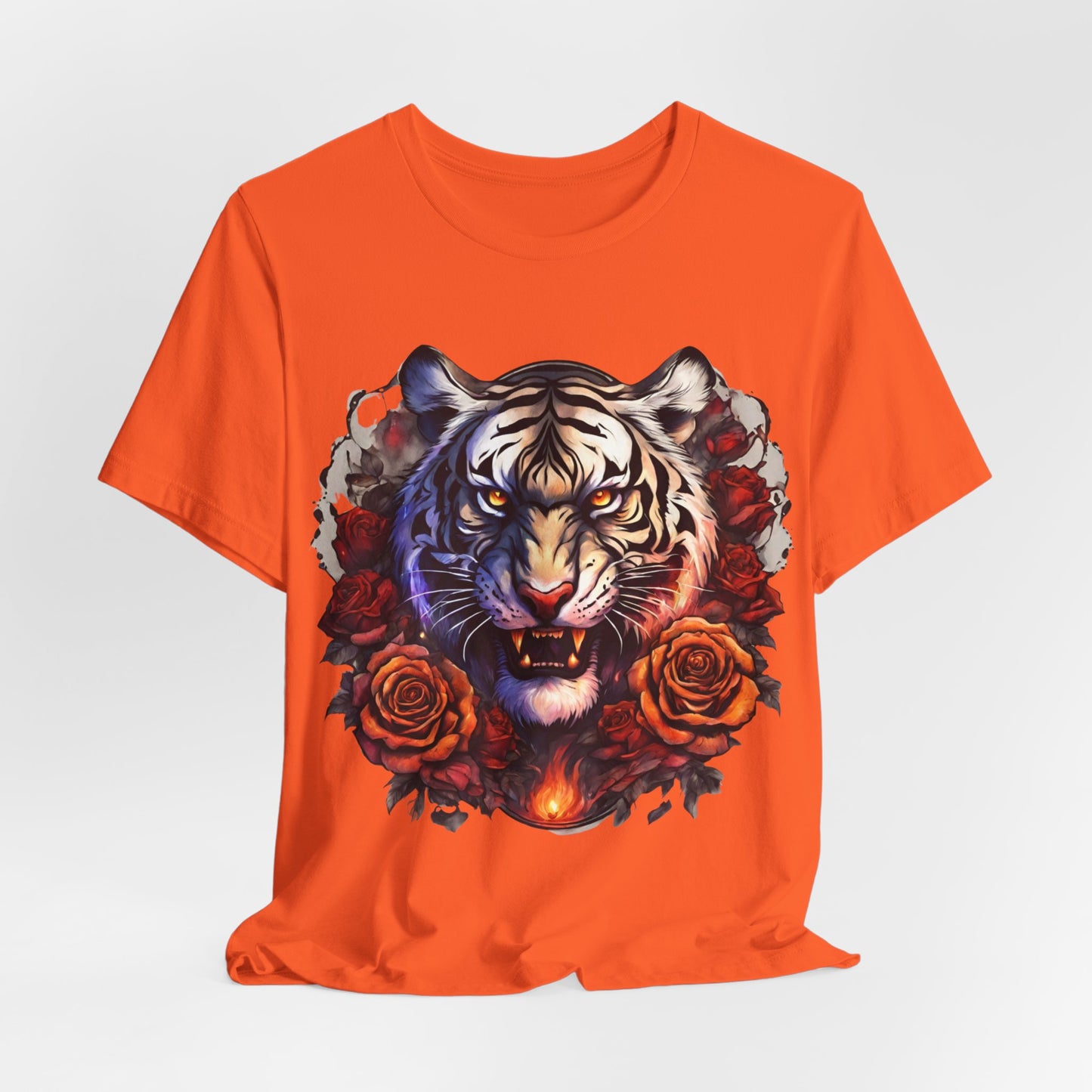 White Tiger Flames Flashlander Gym Shirt