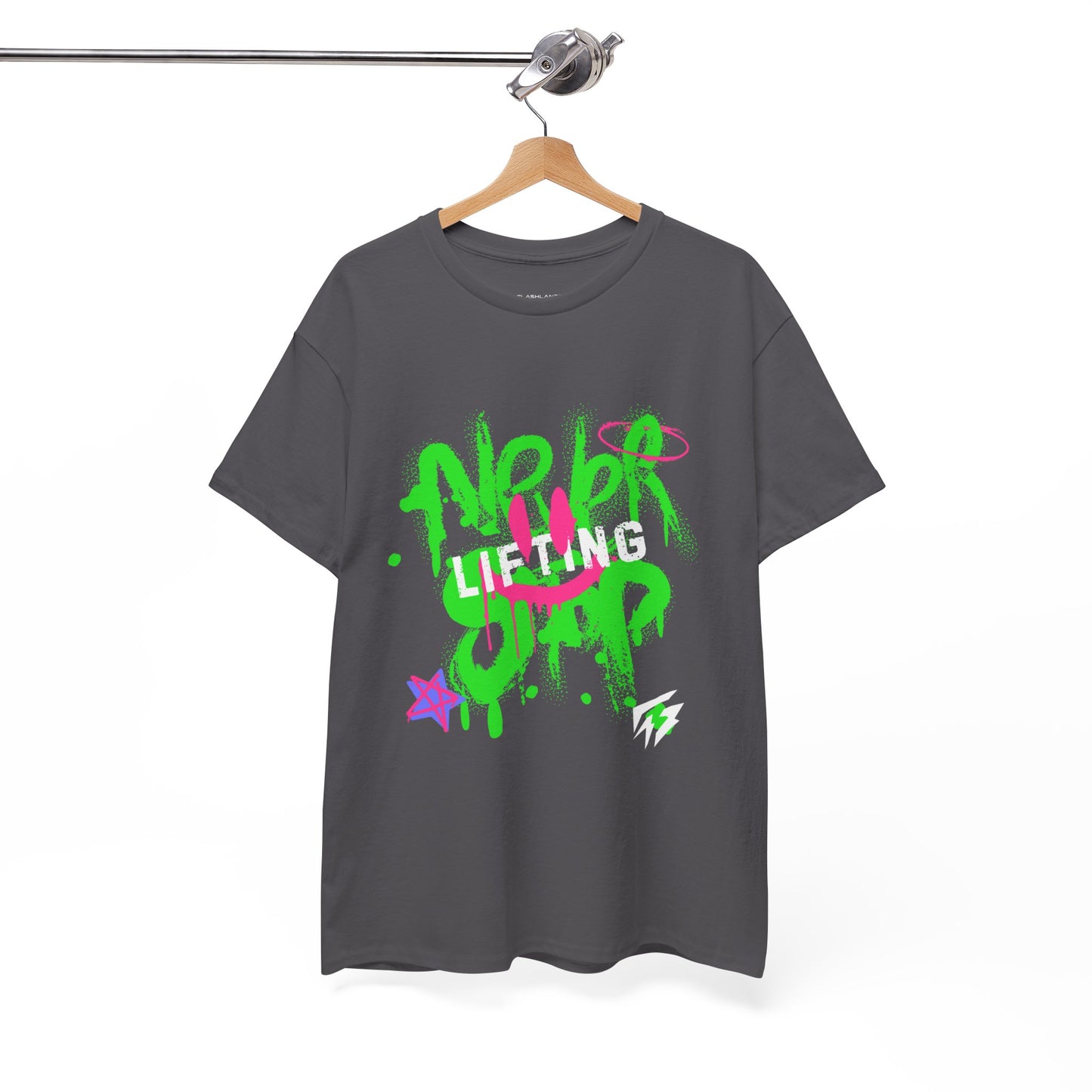 T-shirt de sport Graffiti Flashlander - Never Stop Lifting Gris