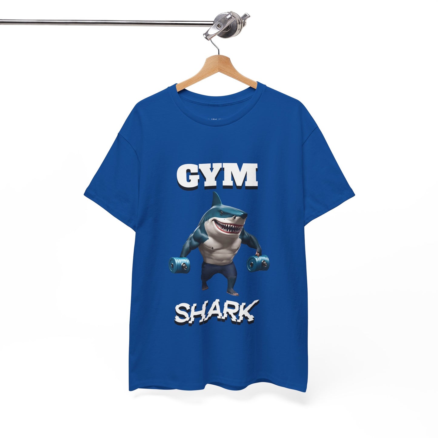 Gym Shark Performance Shirt Flashlander Cotton Unisex Charcoal Black Graphic Tee