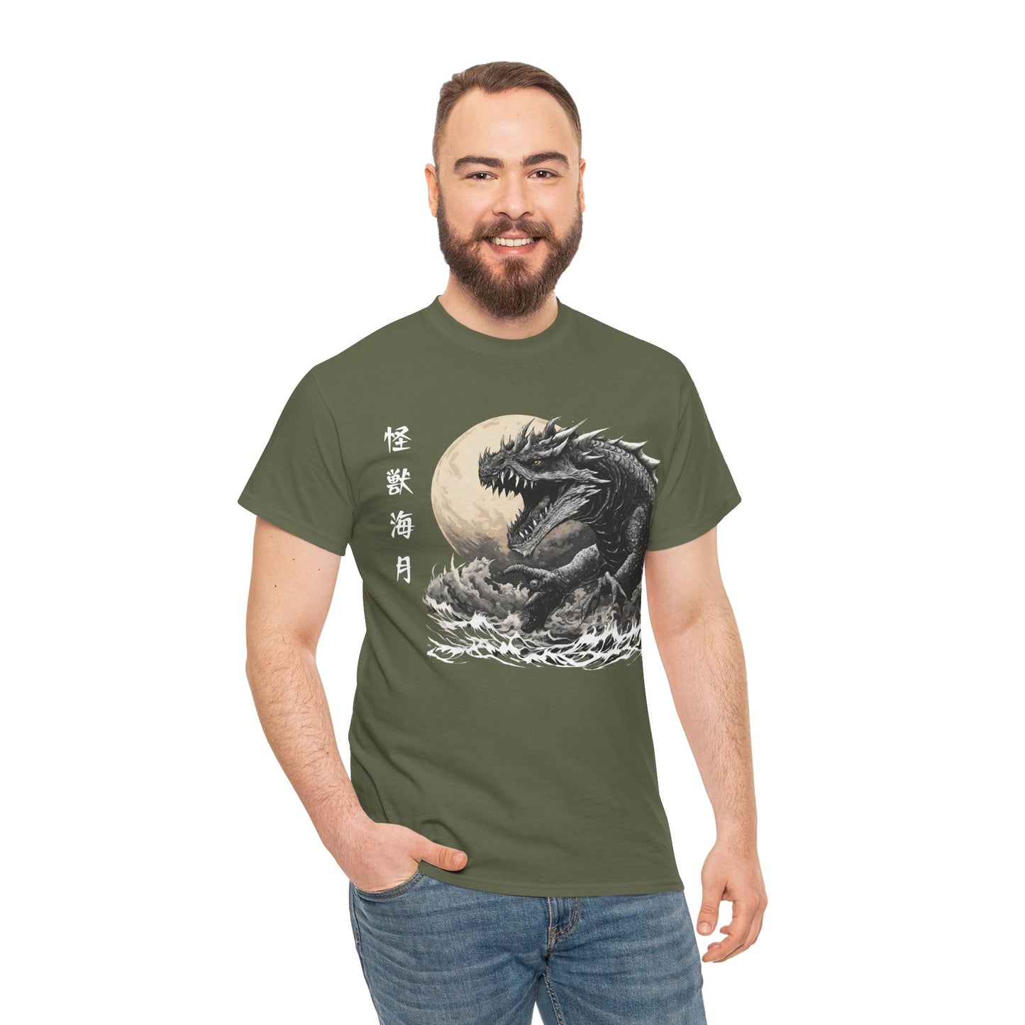 T-shirt de sport Flashlander, le monstre marin Kraken émerge, menace au clair de lune