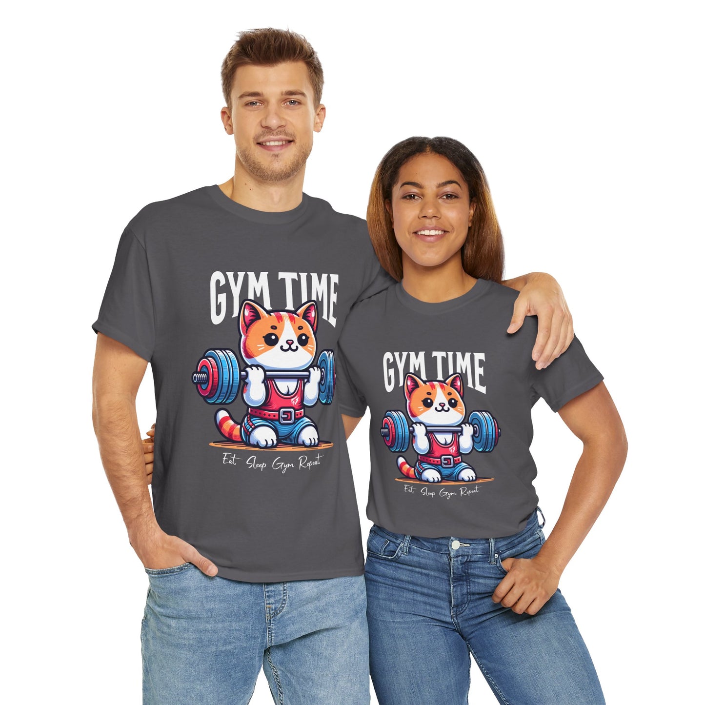 Cute Cat Gym Time Shirt Flashlander Graphic Tee