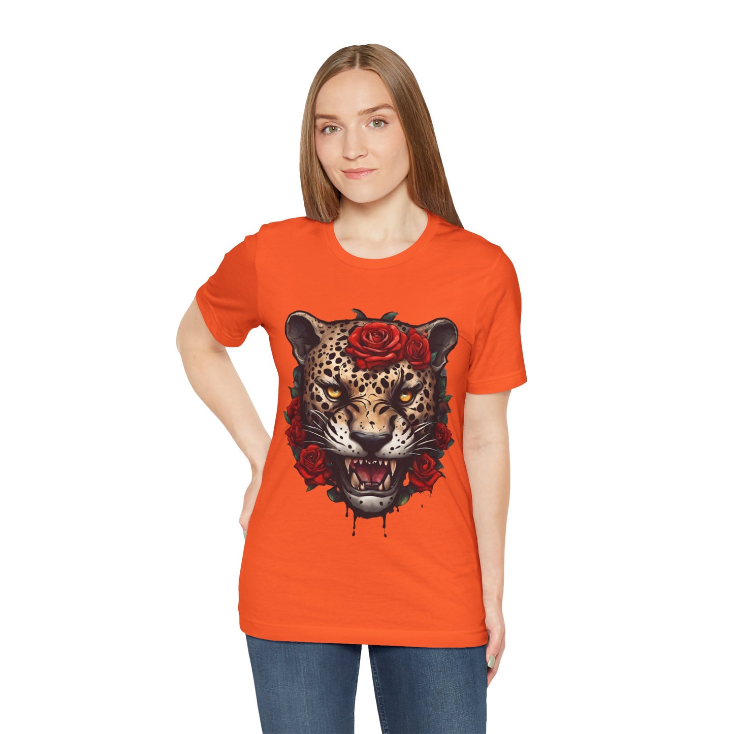 Jaguar Flames and Roses Graphic Tee Flashlander