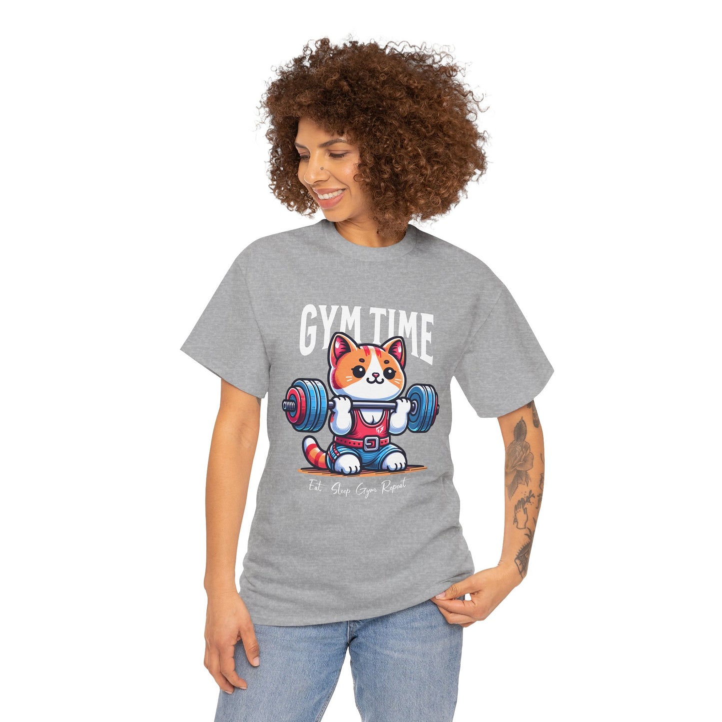 Cute Cat Gym Time Shirt Flashlander Graphic Tee