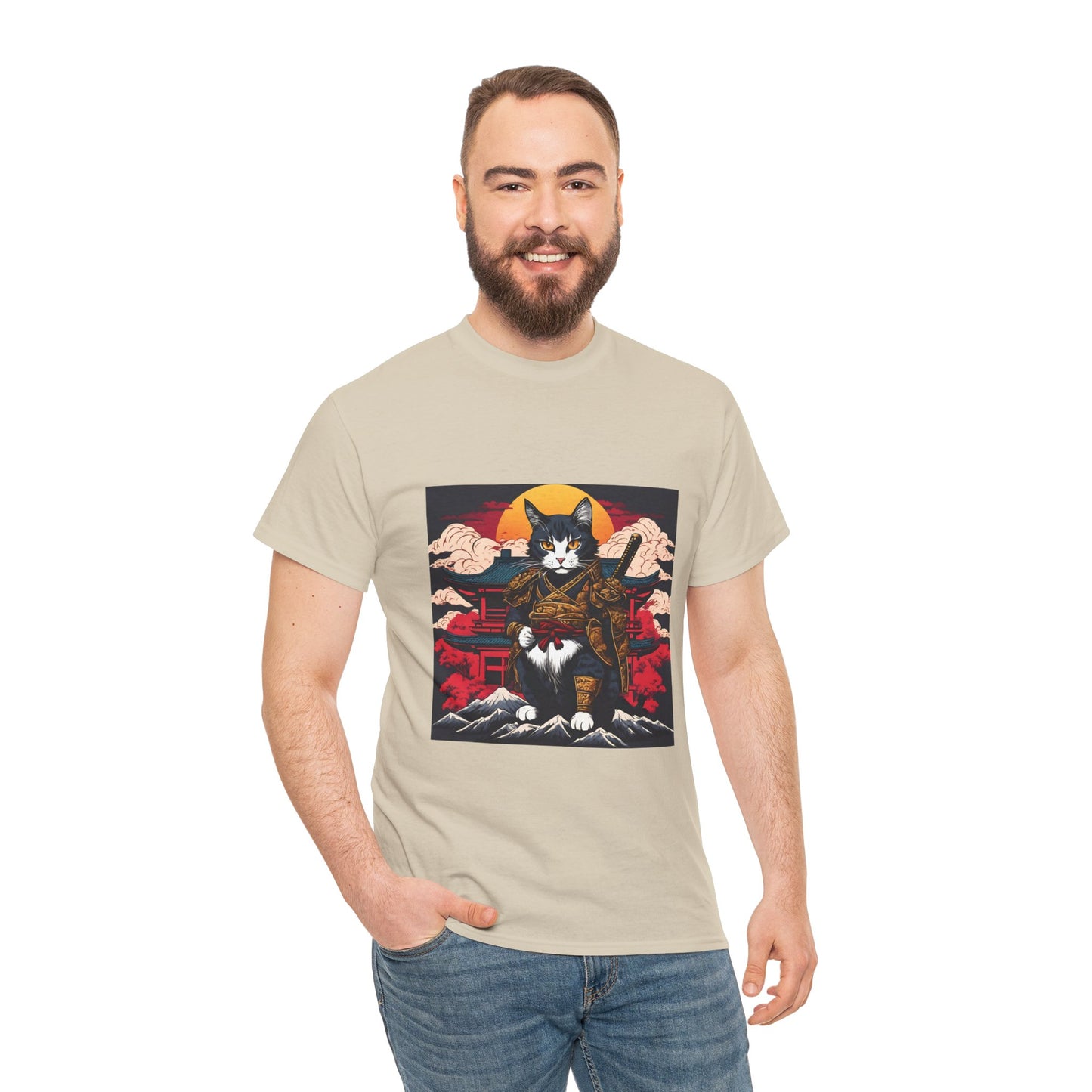 Samurai Cat Cartoon Anime - Flashlander Gym Shirt