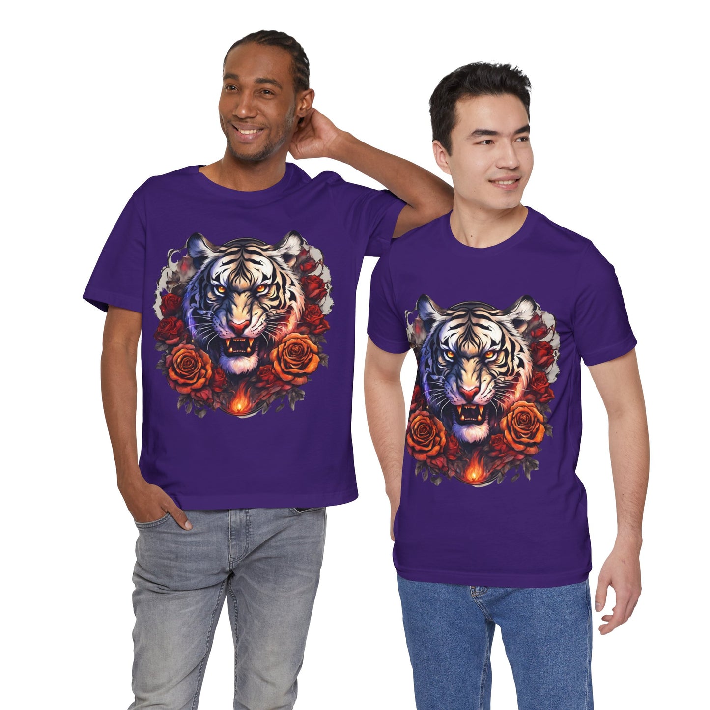 White Tiger Flames Flashlander Gym Shirt