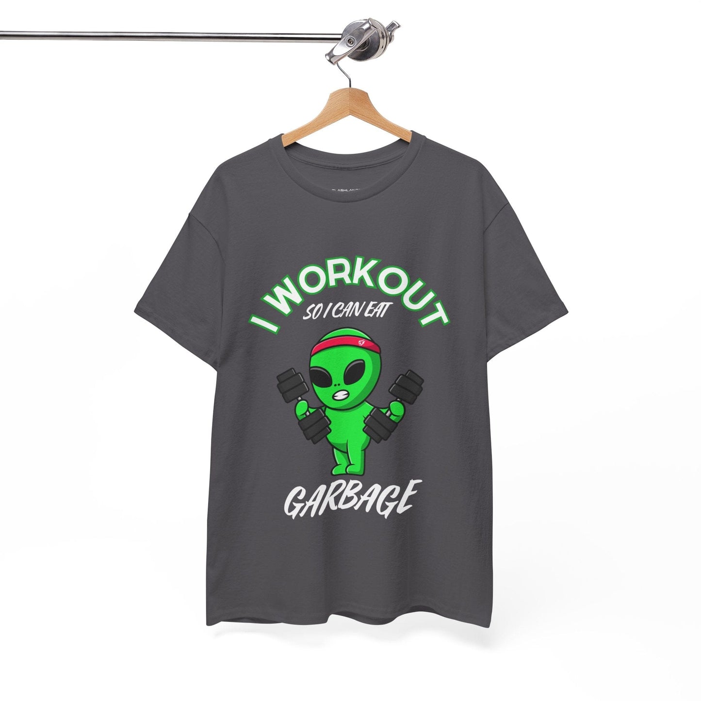 Alien I Workout So I Can Eat Garbage Graphic Tee Flashlander