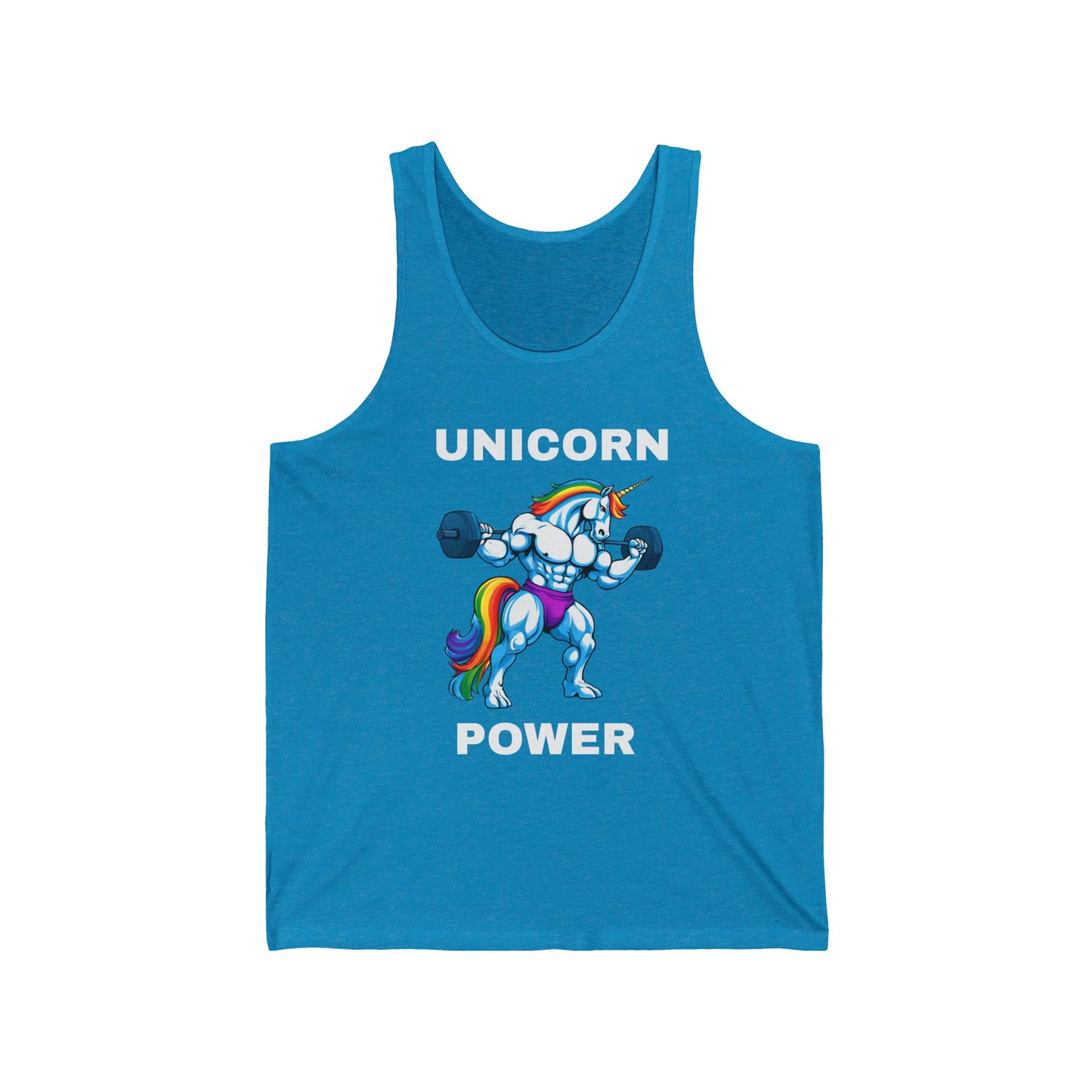 Muscular Unicorn Gym Scoop Bottom Cotton Unisex Jersey Tank