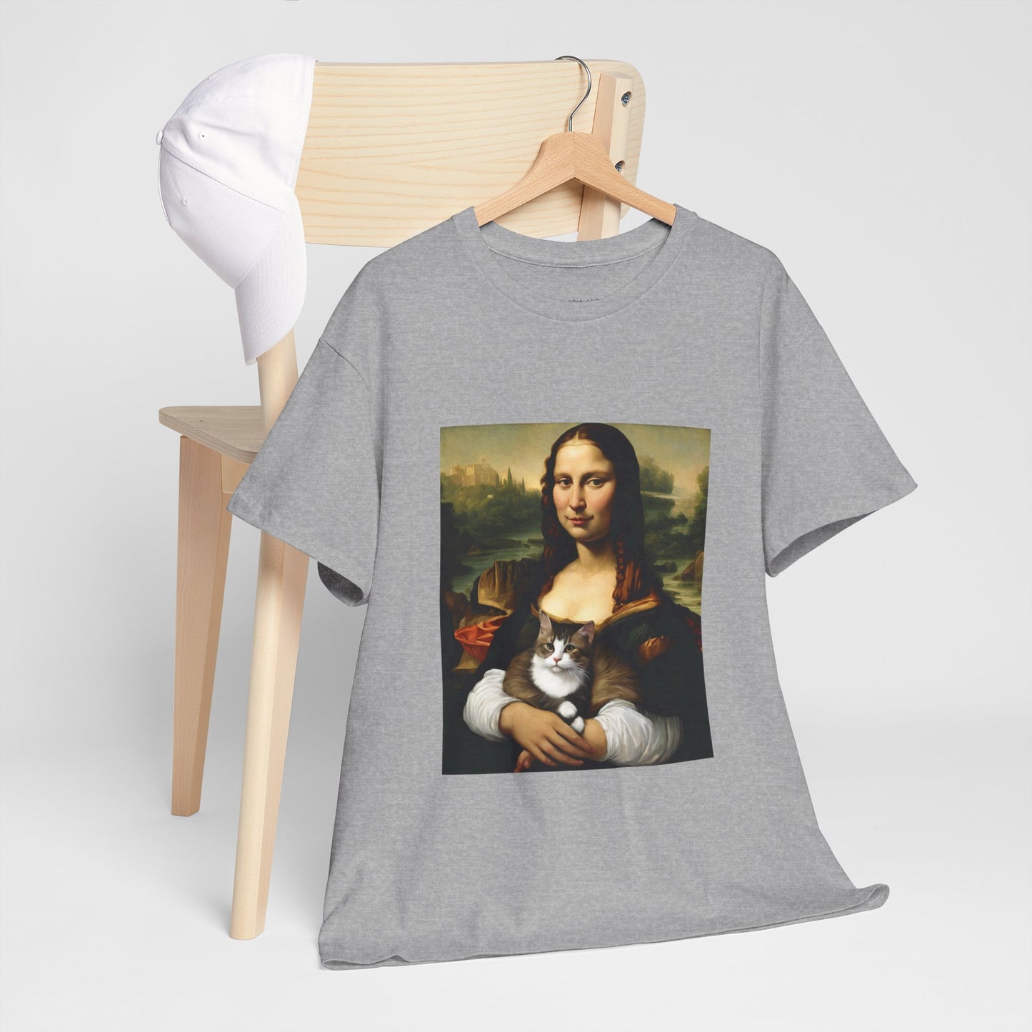 Mona Lisa with Cat - Flashlander Gym Shirt