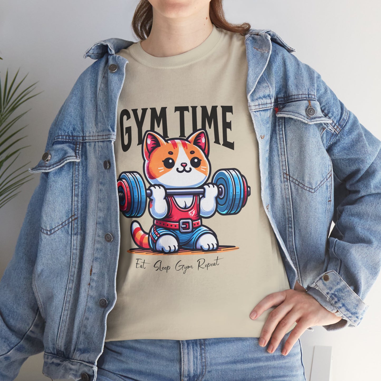 Cute Cat Gym Time Shirt Flashlander Graphic Tee