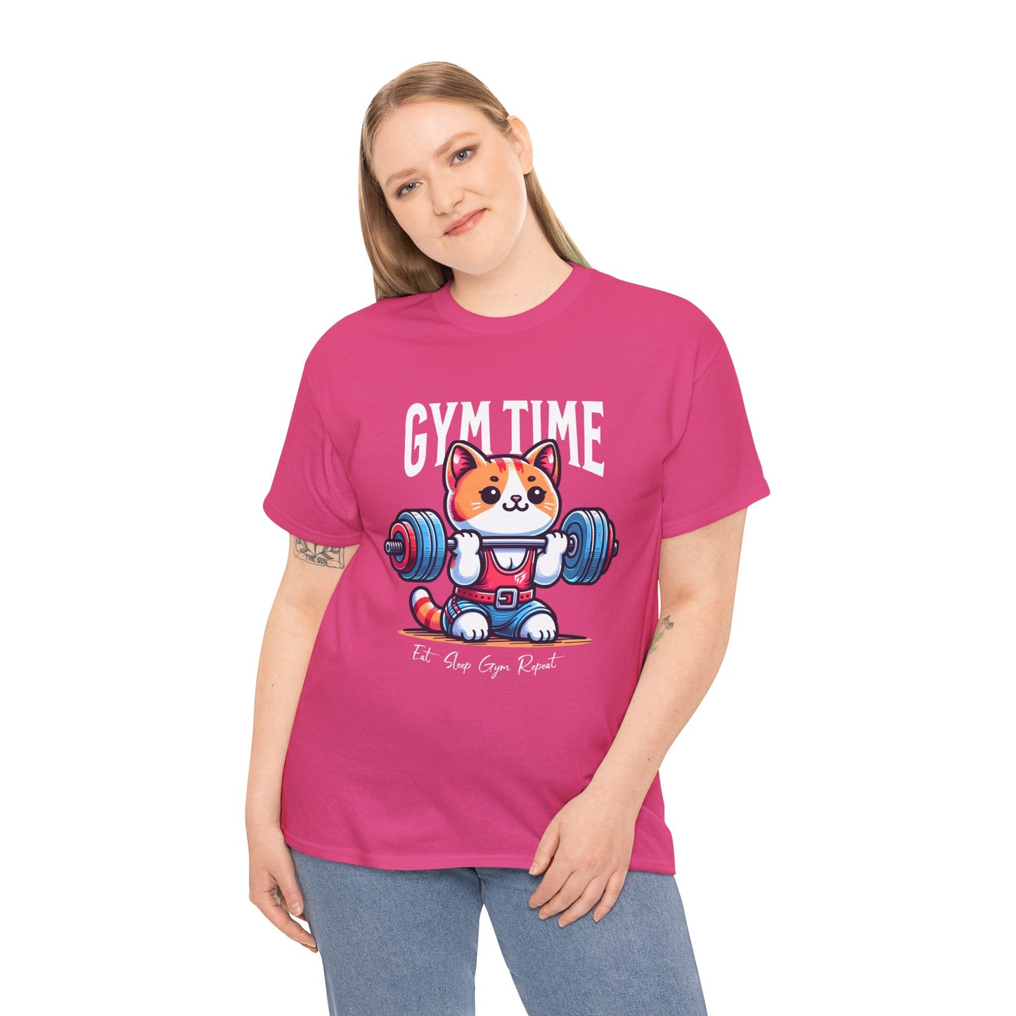 Cute Cat Gym Time Shirt Flashlander Graphic Tee