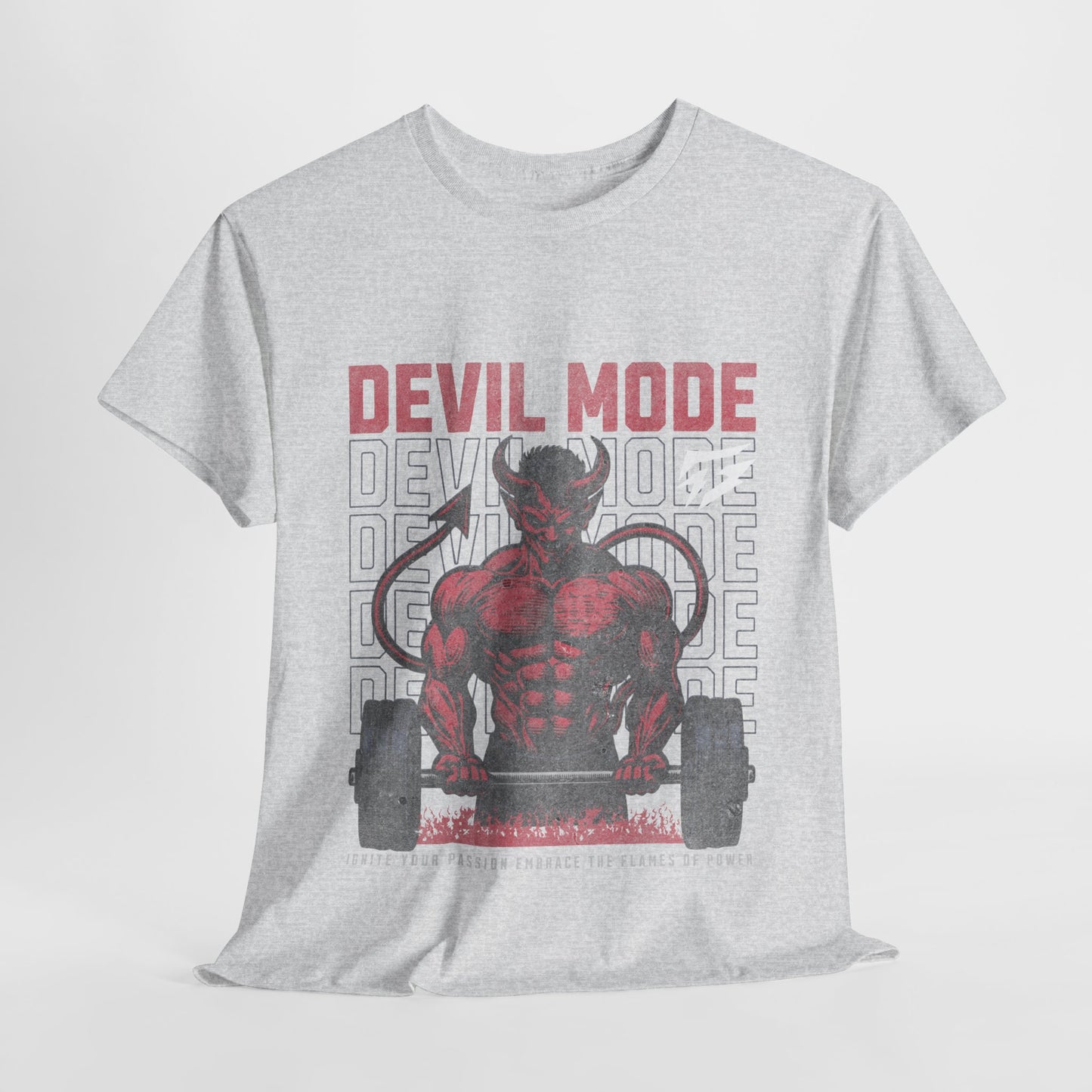 Devil Mode Gym Shirt Flashlander Cotton Unisex Charcoal Black Performance Graphic Tee