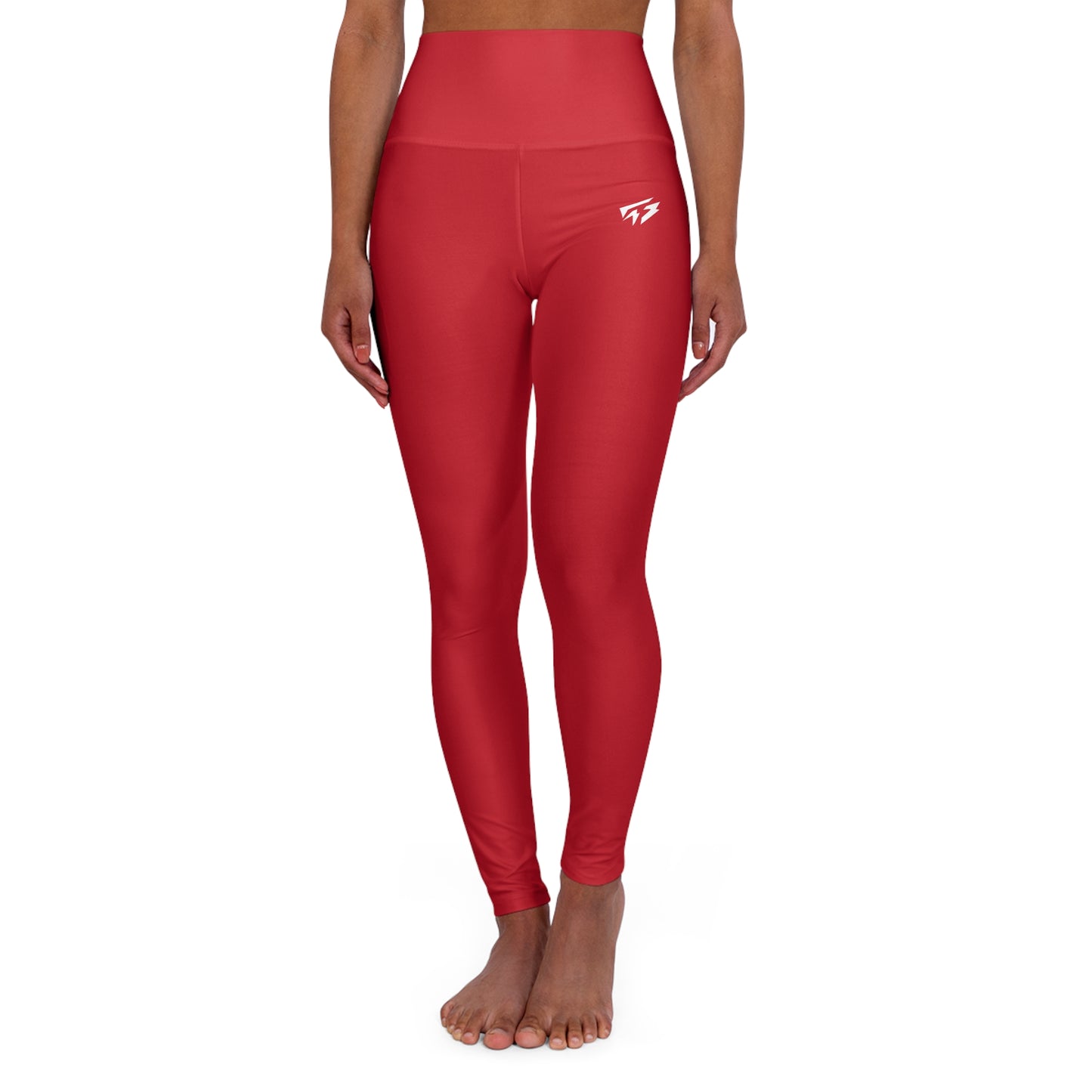 Mallas de yoga de cintura alta Zen de Flashlander Sportswear en rojo oscuro (AOP)