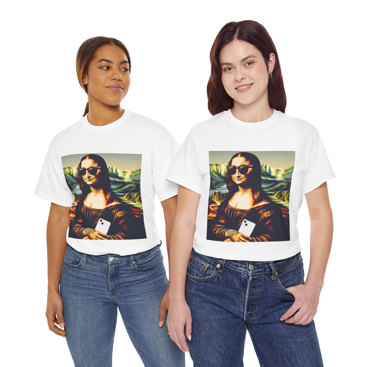 Camiseta deportiva de Flashlander: Mona Lisa moderna y divertida 