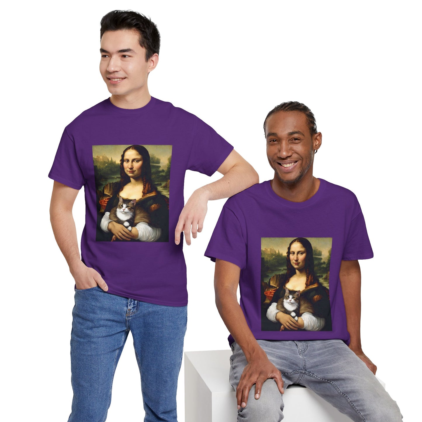 Mona Lisa with Cat - Flashlander Gym Shirt