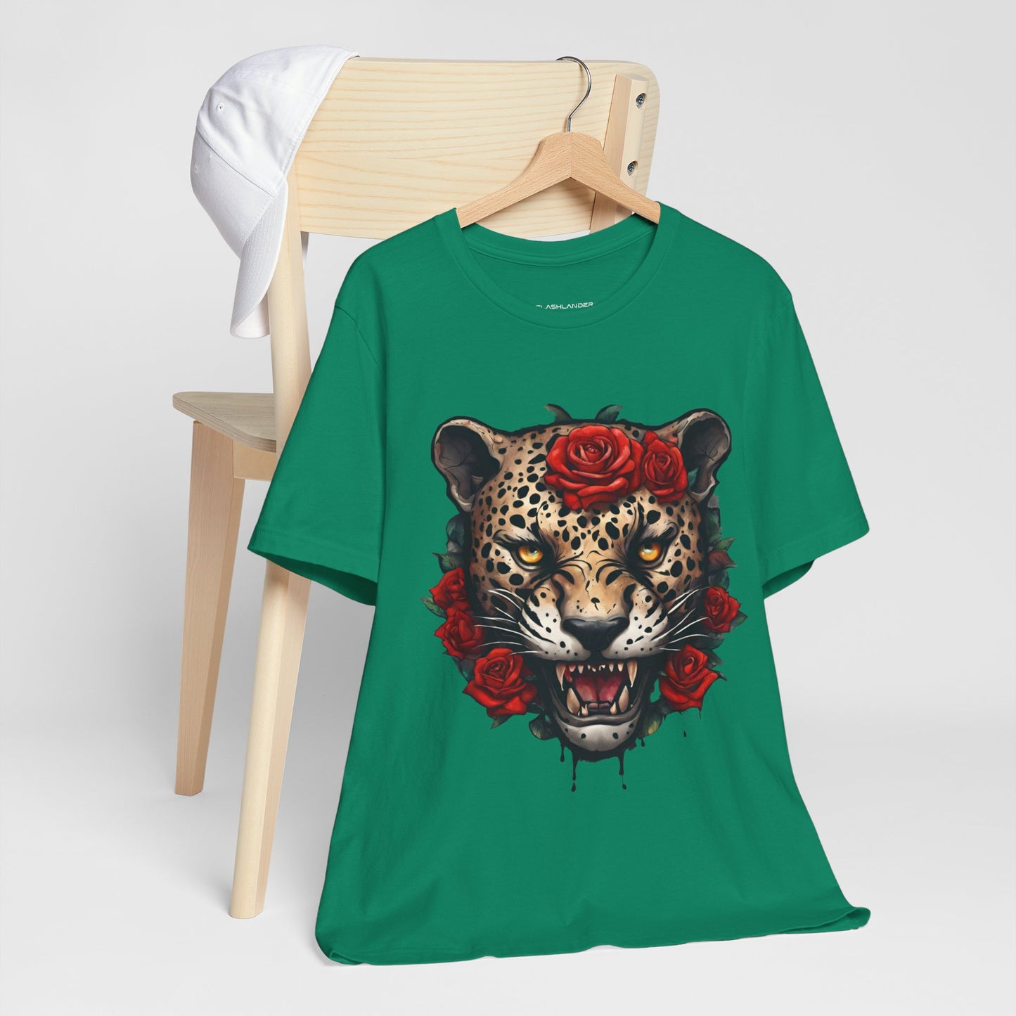 Jaguar Flames and Roses Graphic Tee Flashlander