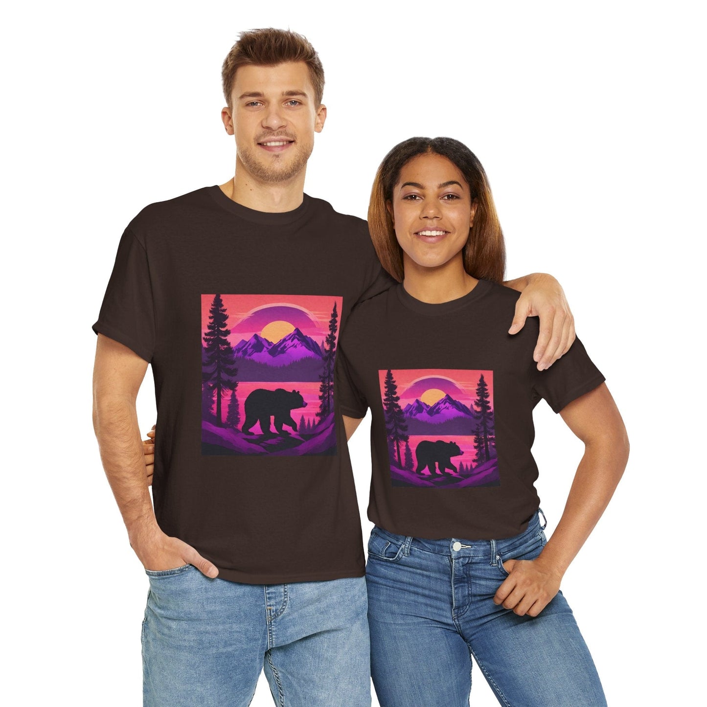 Bear Majestic Sunset Graphic Tee Flashlander