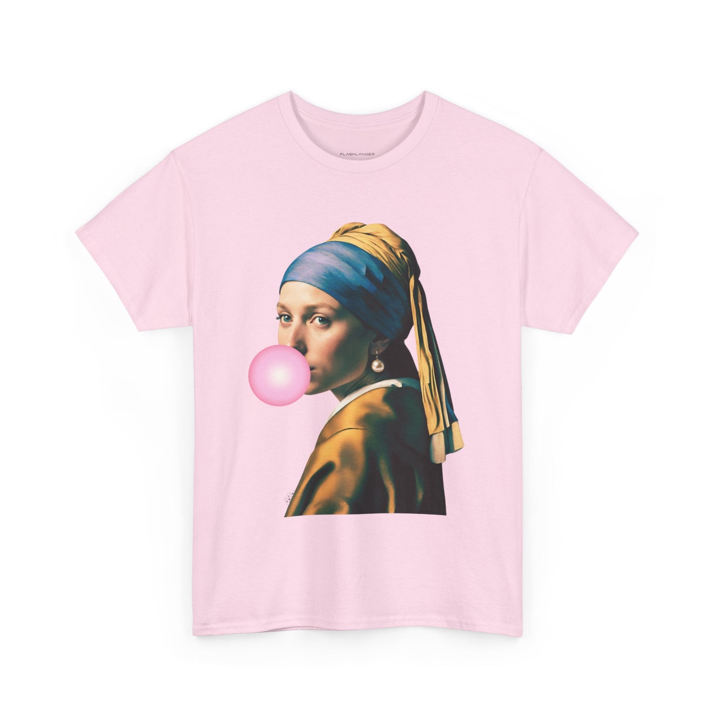 Bubble Gum Girl with a Pearl Earring Johannes Vermeer - Flashlander Gym Shirt