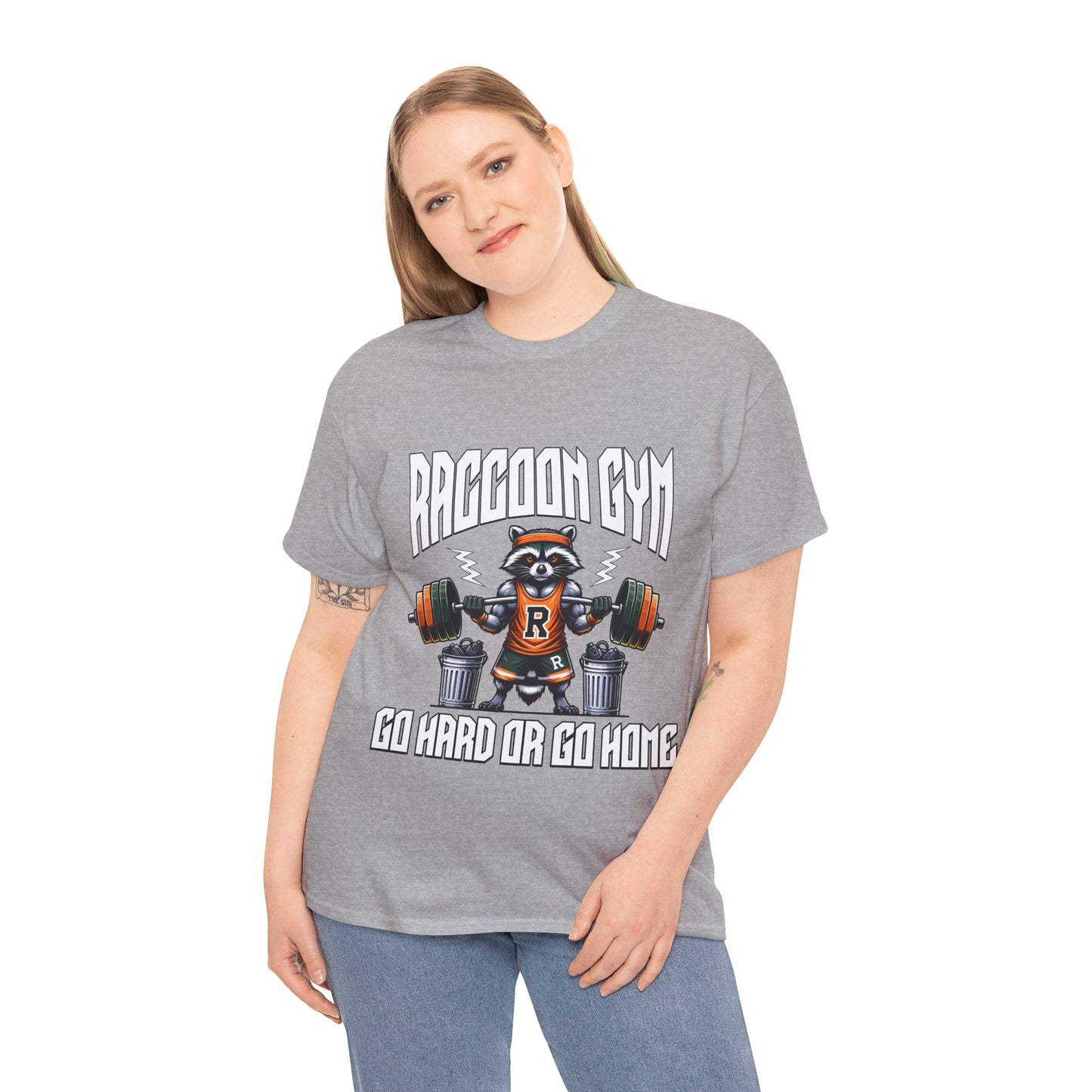 Raccoon Bodybuilder Shirt Flashlander Go Hard or Go Home Gym T-Shirt Cotton Unisex Graphic Tee