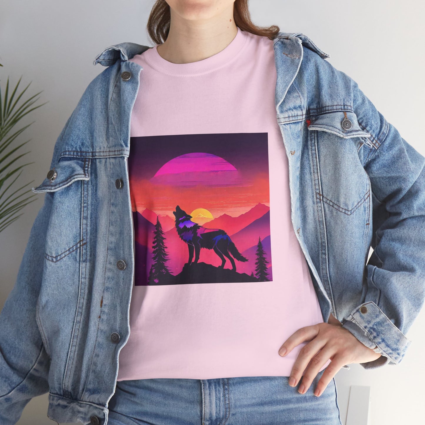 Wolf Majestic Sunset Gaphic Tee Flashlander