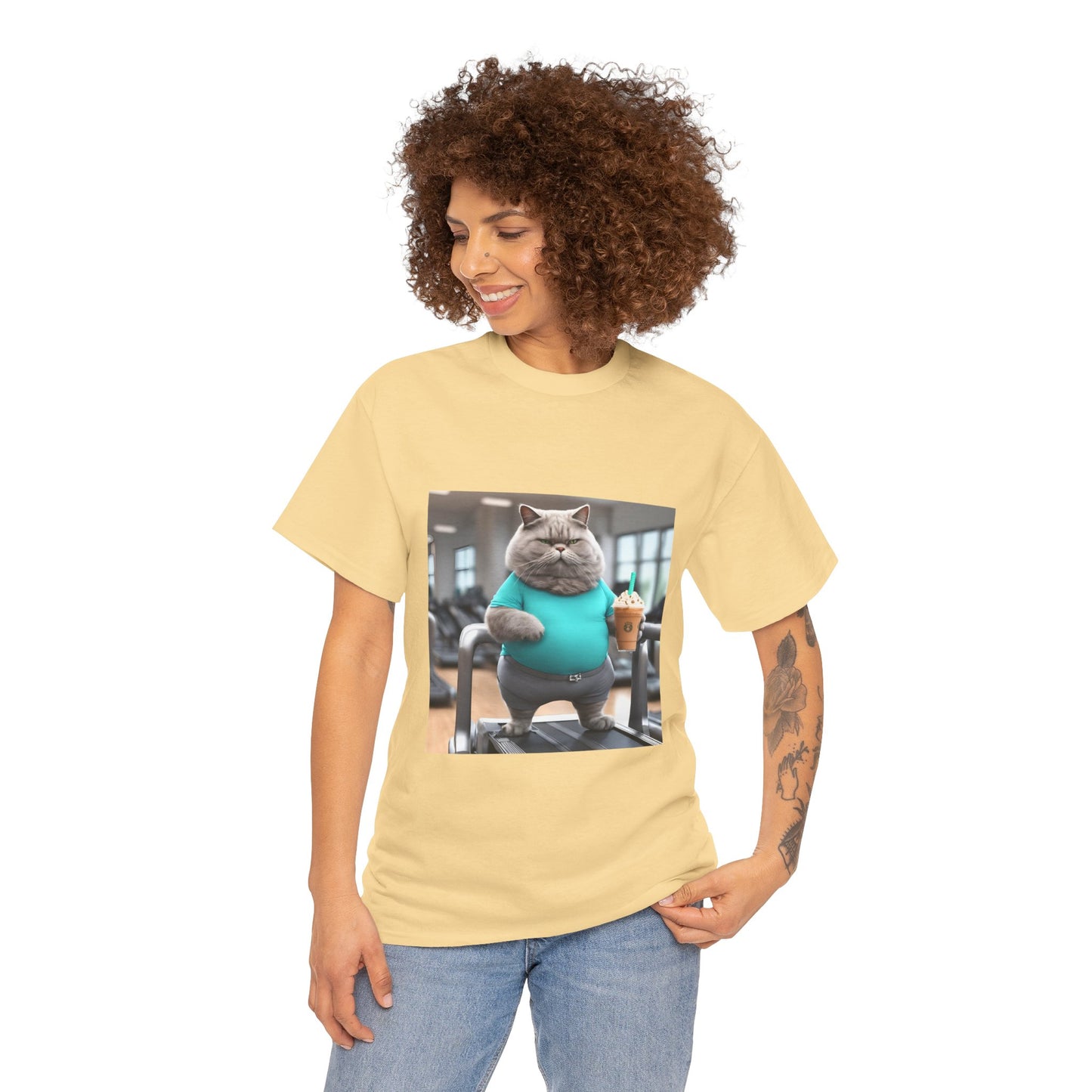 Funny Fat Cat On The Treadmill - Flashlander Gym Shirt