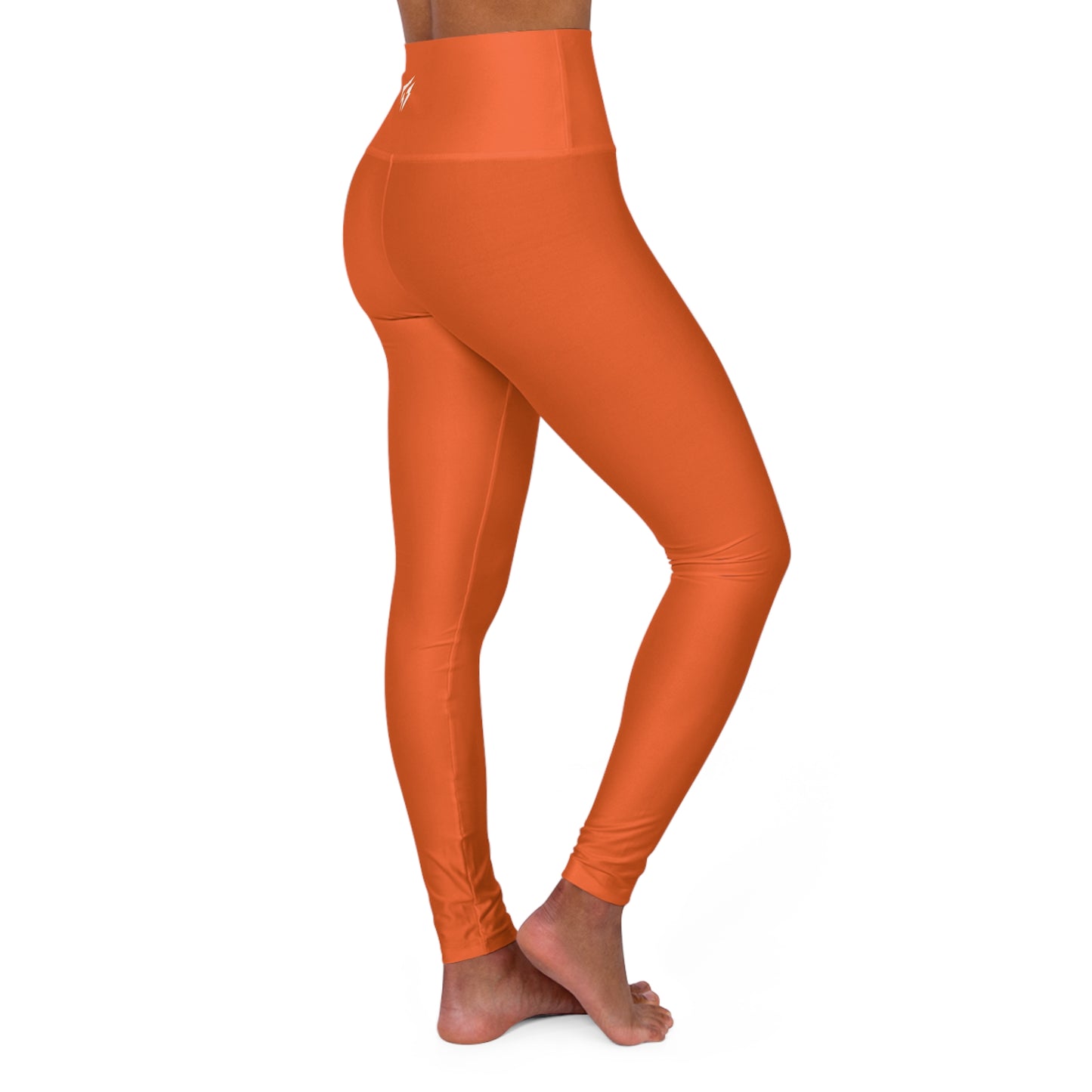 Mallas de yoga de cintura alta Zen de Flashlander Sportswear en color naranja (AOP) B