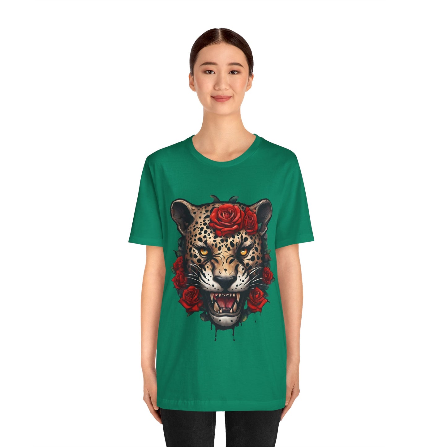 Jaguar Flames and Roses Graphic Tee Flashlander