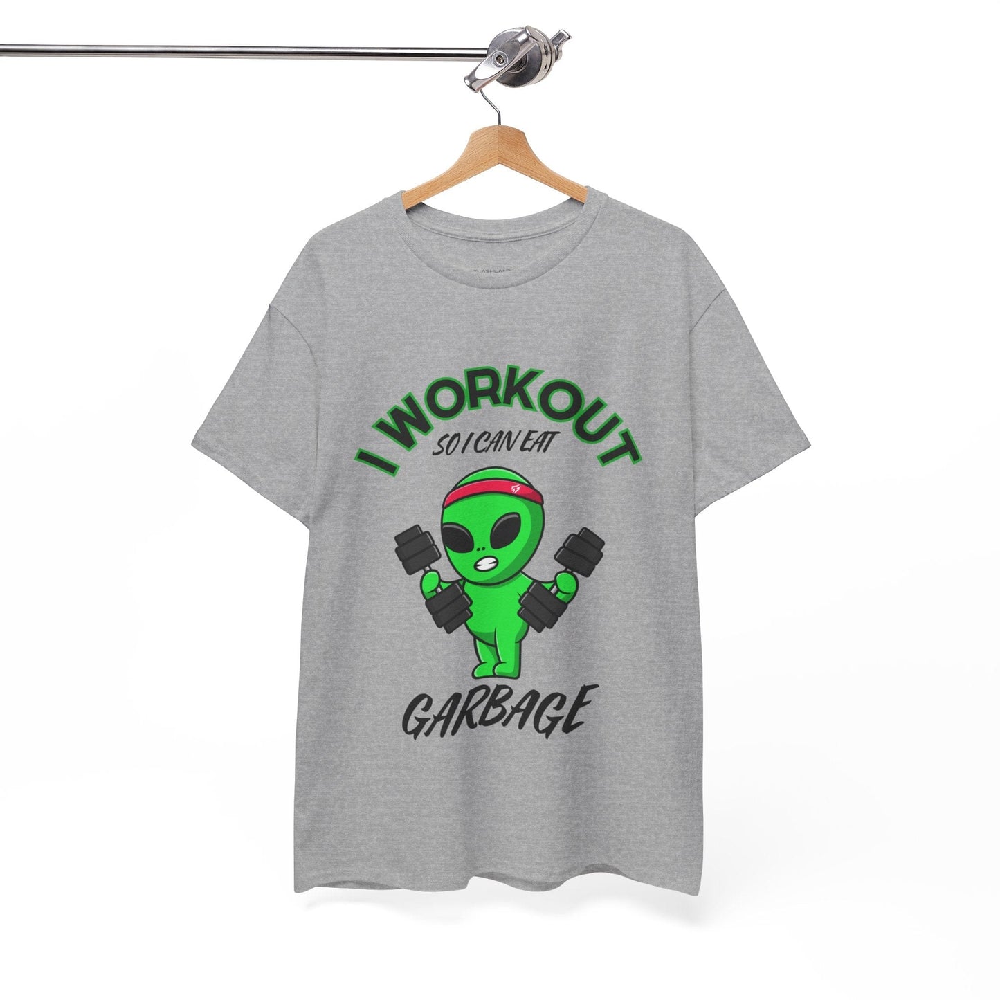 Alien I Workout So I Can Eat Garbage Graphic Tee Flashlander