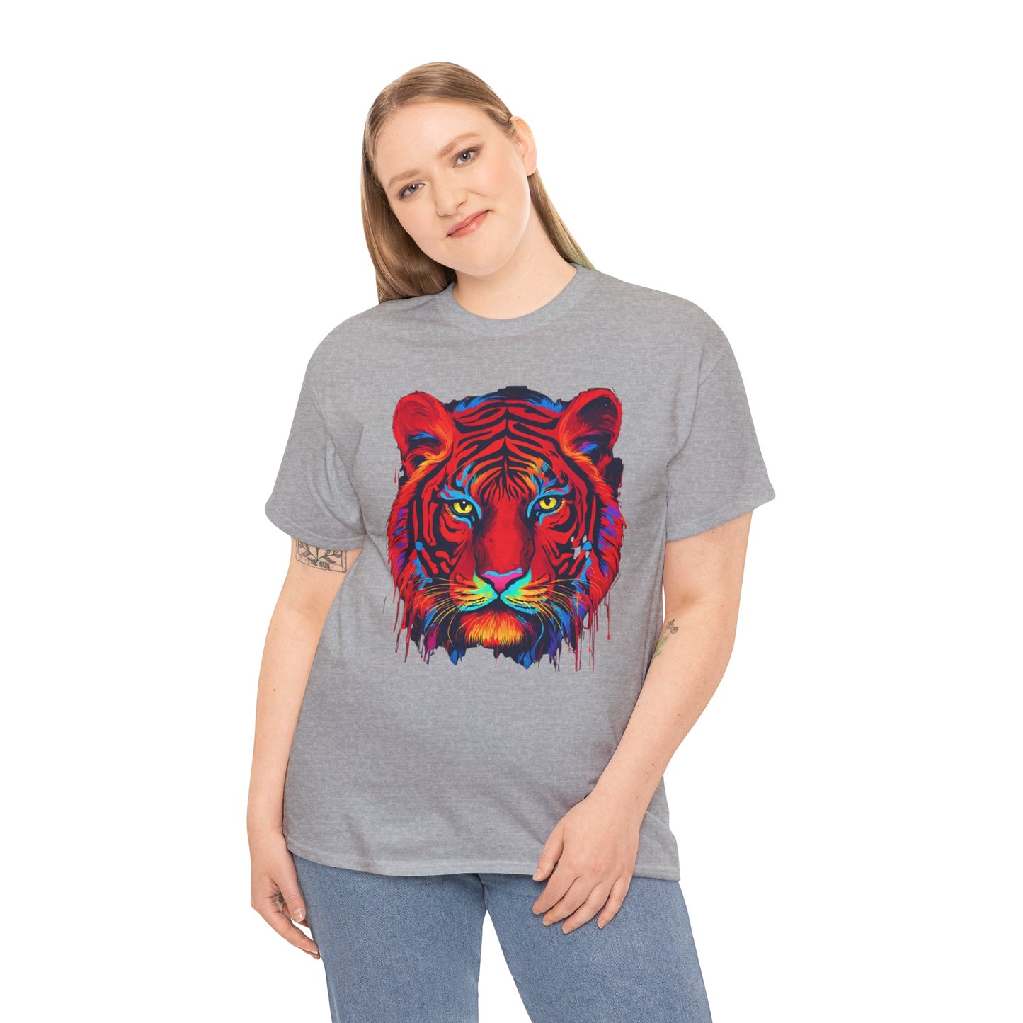 Majestuosa camiseta de Flashlander con diseño pop art de tigre rojo