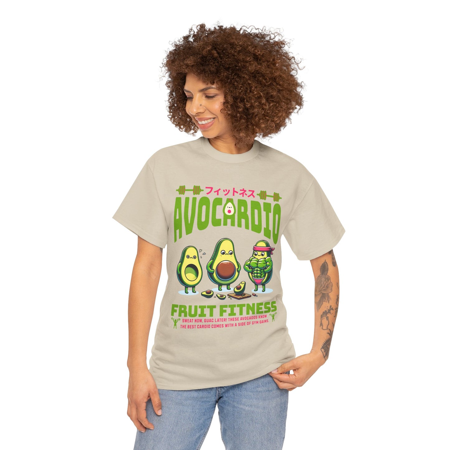 Avocardio Active Gym Shirt Avocado Fitness Graphic Tee