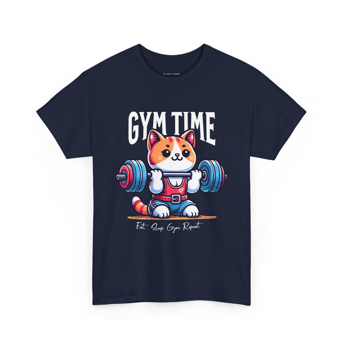 Cute Cat Gym Time Shirt Flashlander Graphic Tee