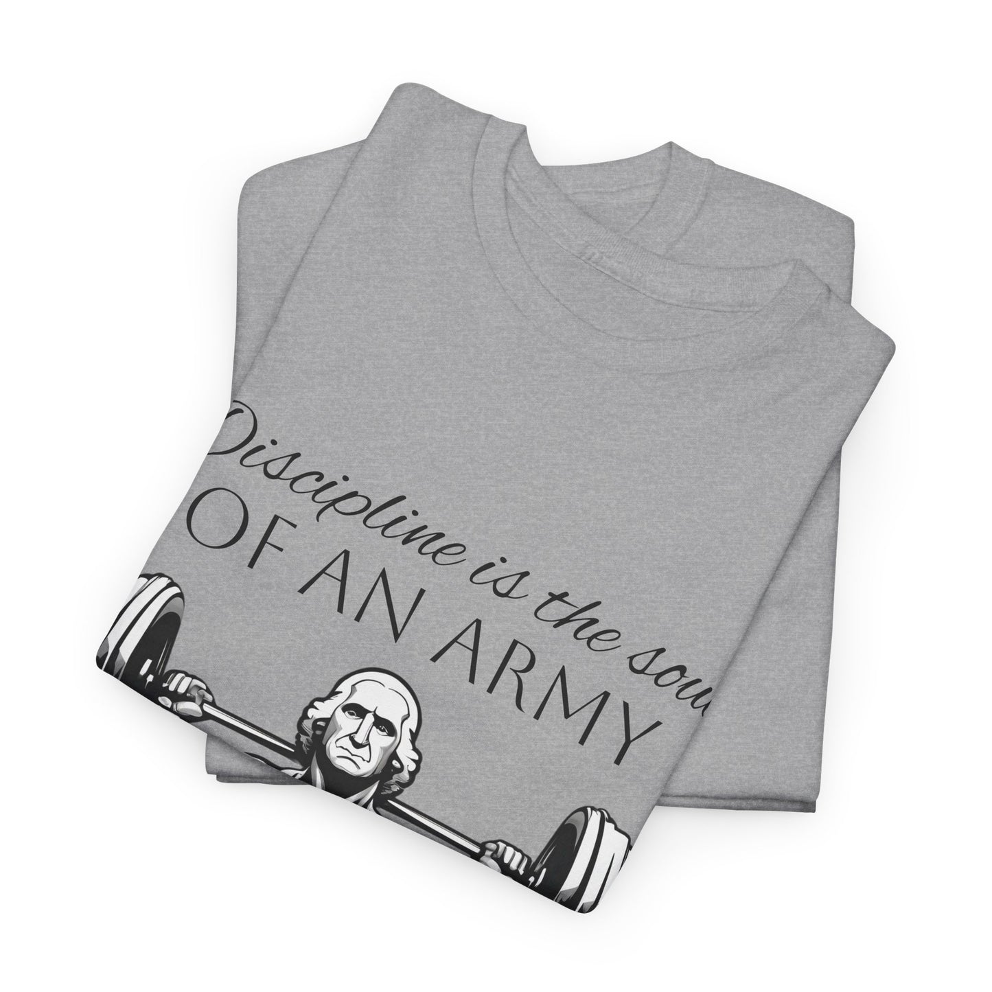 T-shirt de culturiste George Washington - Flashlander Disipline Is The Soul Of An Army Gym T-shirt en coton unisexe noir anthracite graphique