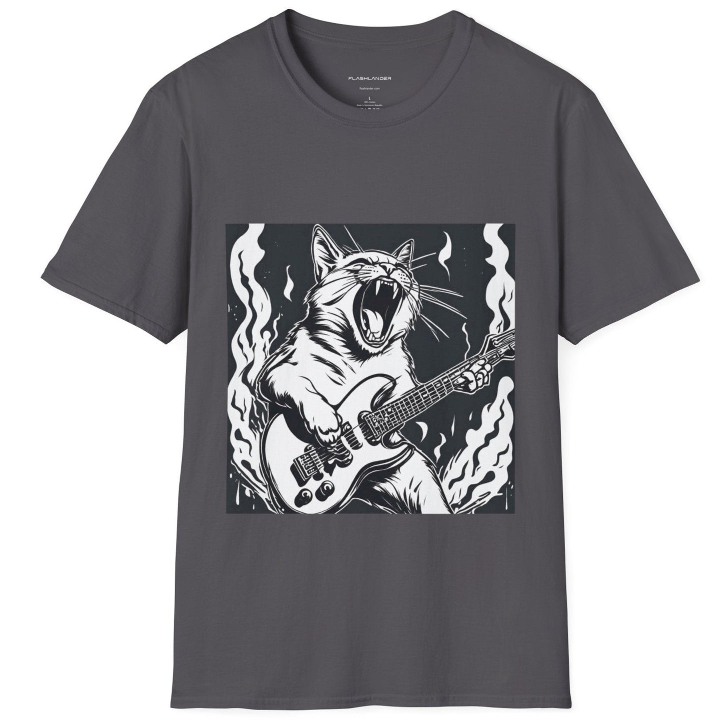 Cat Playing Guitar Flashlander Gym Shirt