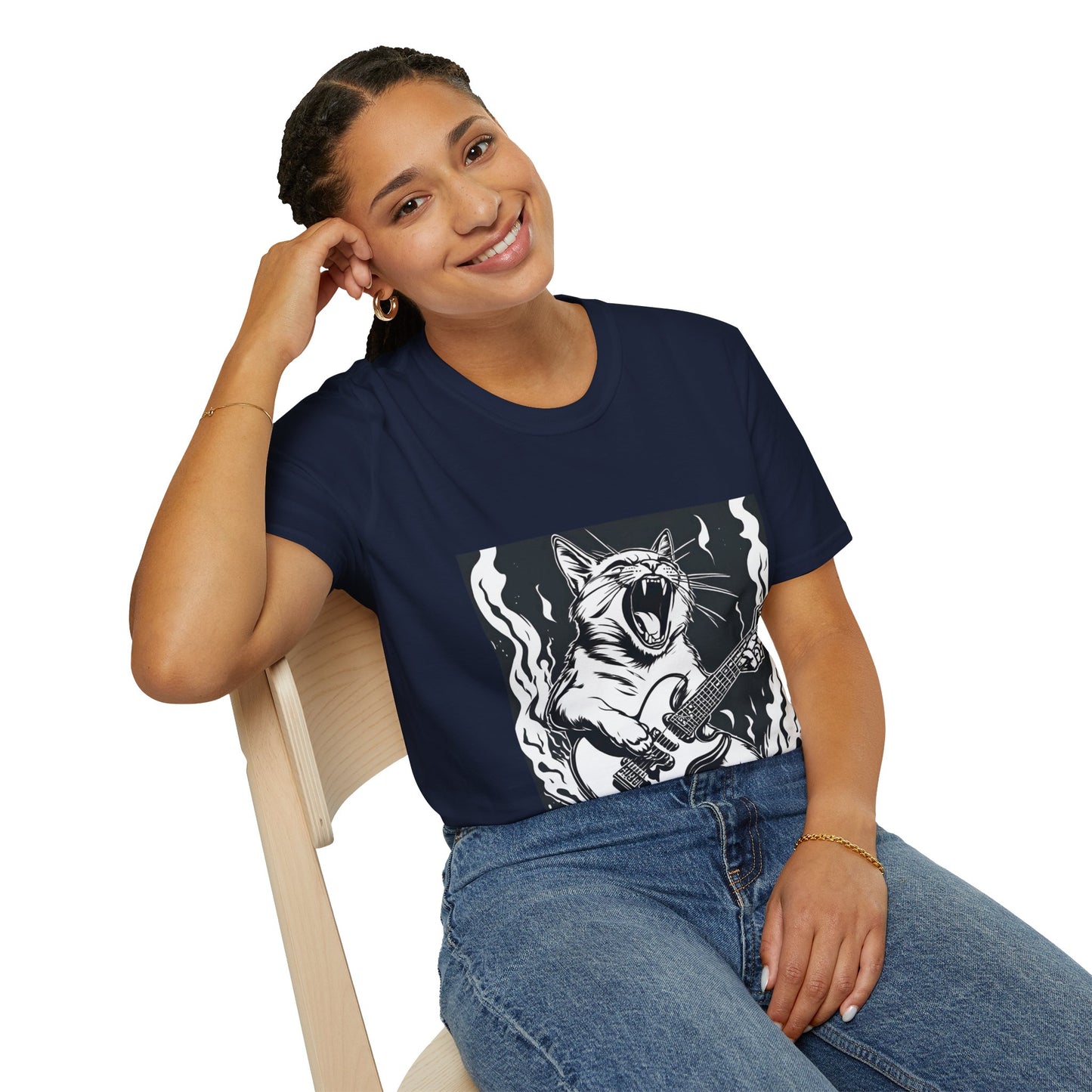 Cat Playing Guitar Flashlander Gym Shirt