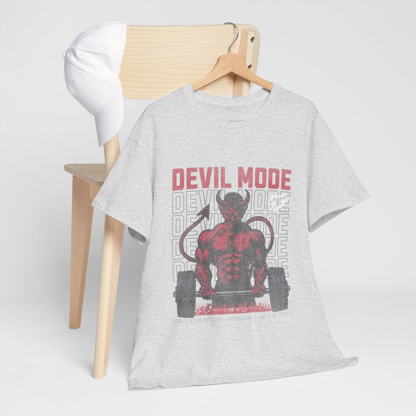 Devil Mode Gym Shirt Flashlander Cotton Unisex Charcoal Black Performance Graphic Tee