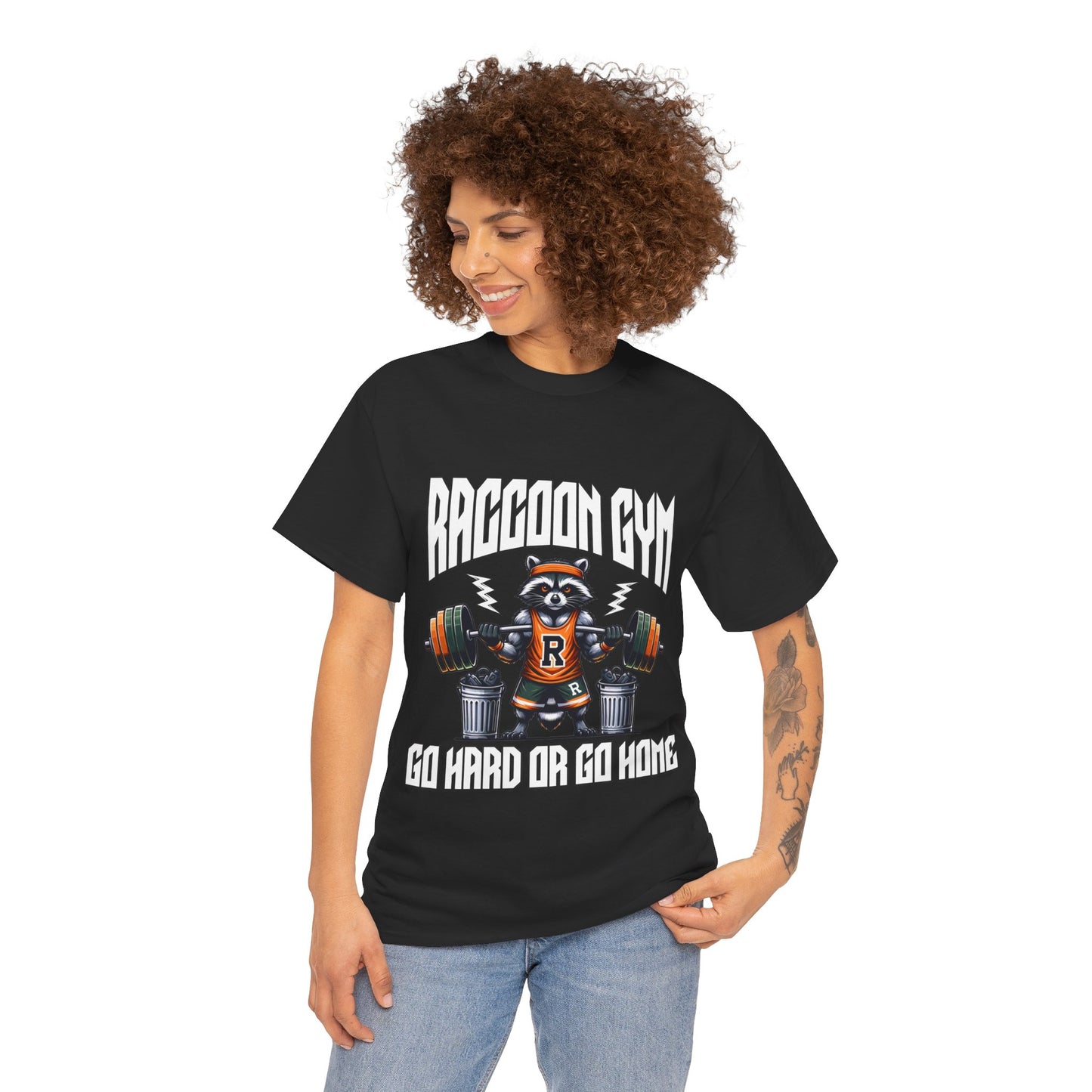 Raccoon Bodybuilder Shirt Flashlander Go Hard or Go Home Gym T-Shirt Cotton Unisex Graphic Tee